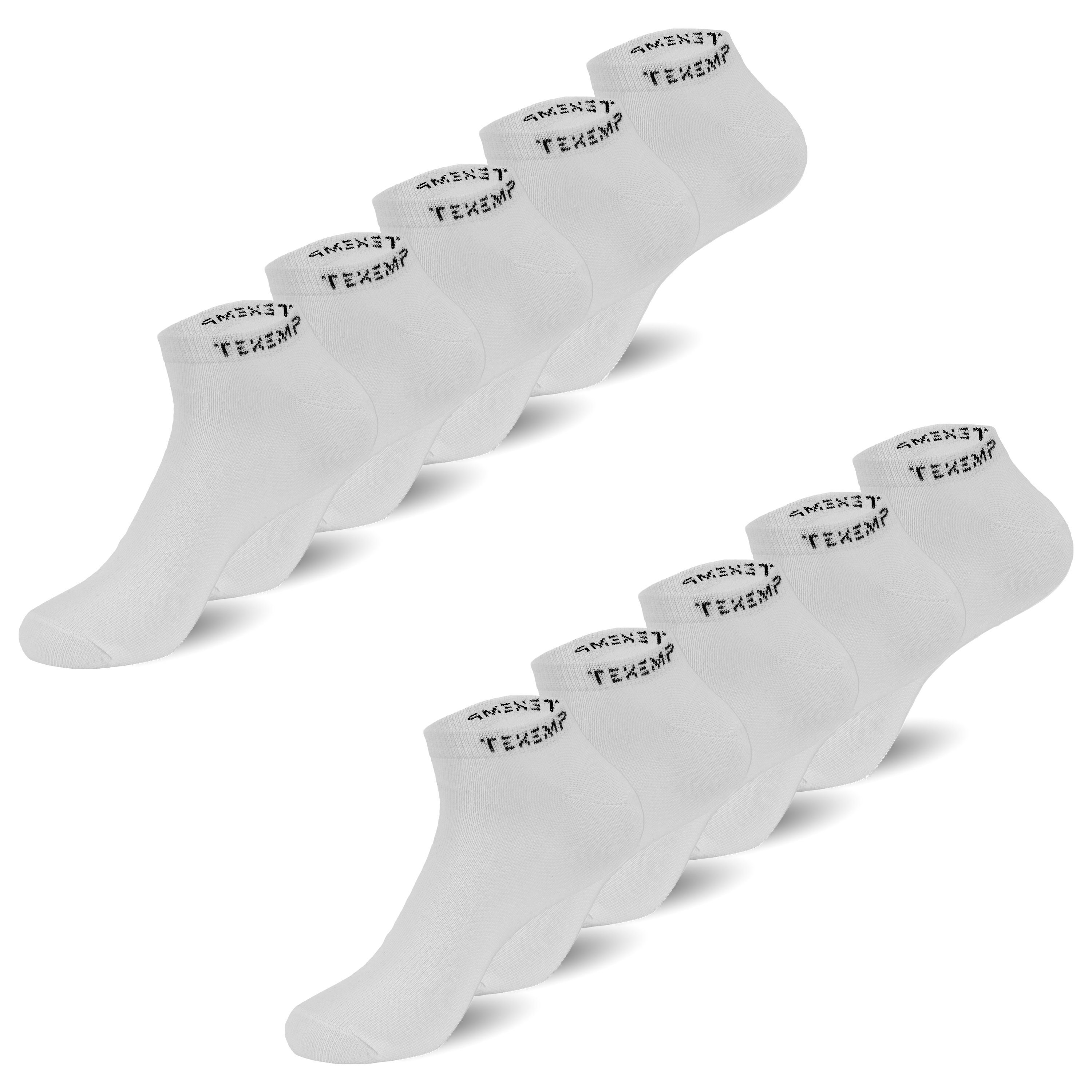 TEXEMP Sneakersocken 10 Paar Sneaker Socken Damen & Herren Baumwolle Freizeit Sport Kurz (Packung, 10-Paar, 10 Paar) Robust & Langlebig