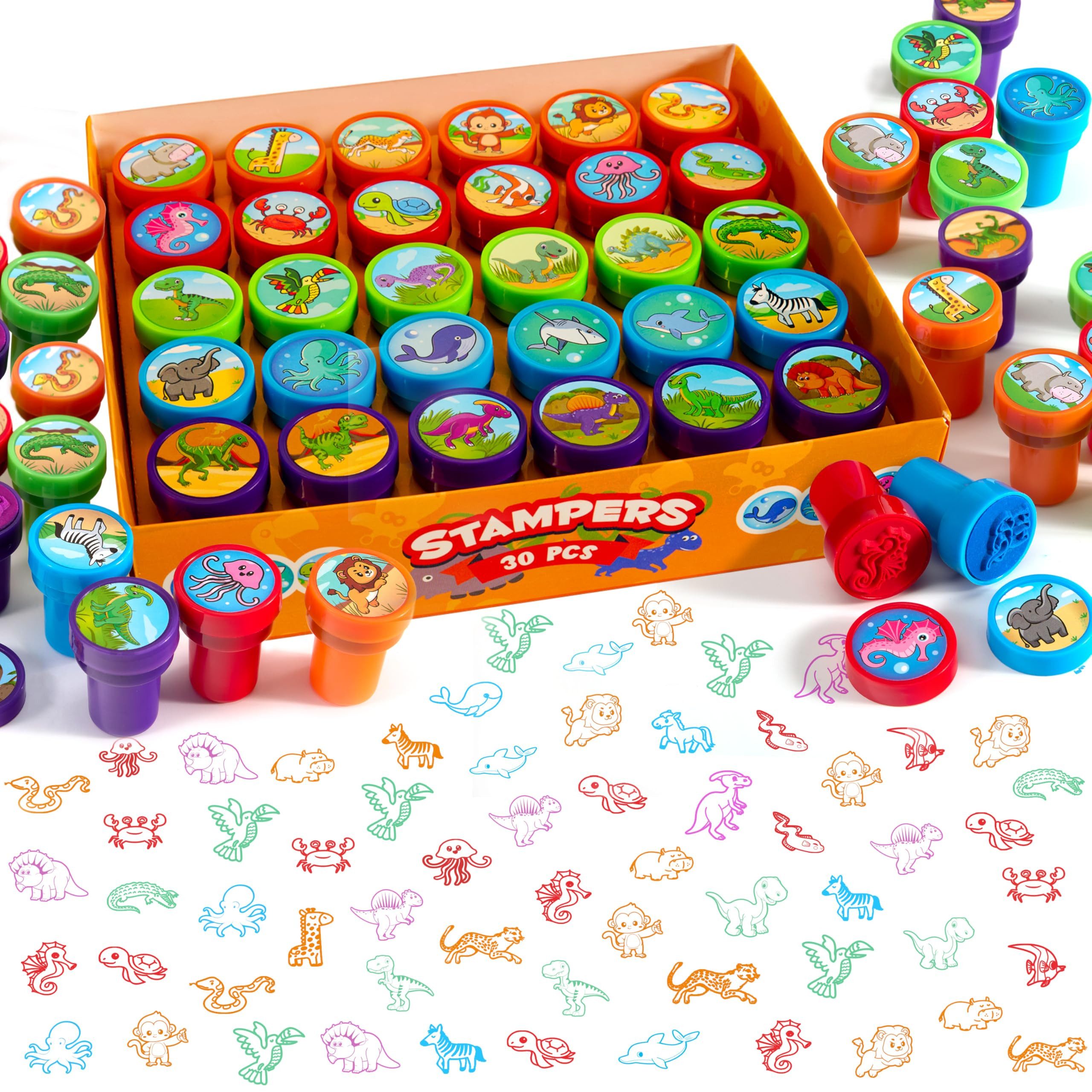 SYNCFUN Stempel SYNCFUN 30 Stempel, 5 Farben, Partytütenfüller & kleine Geschenke