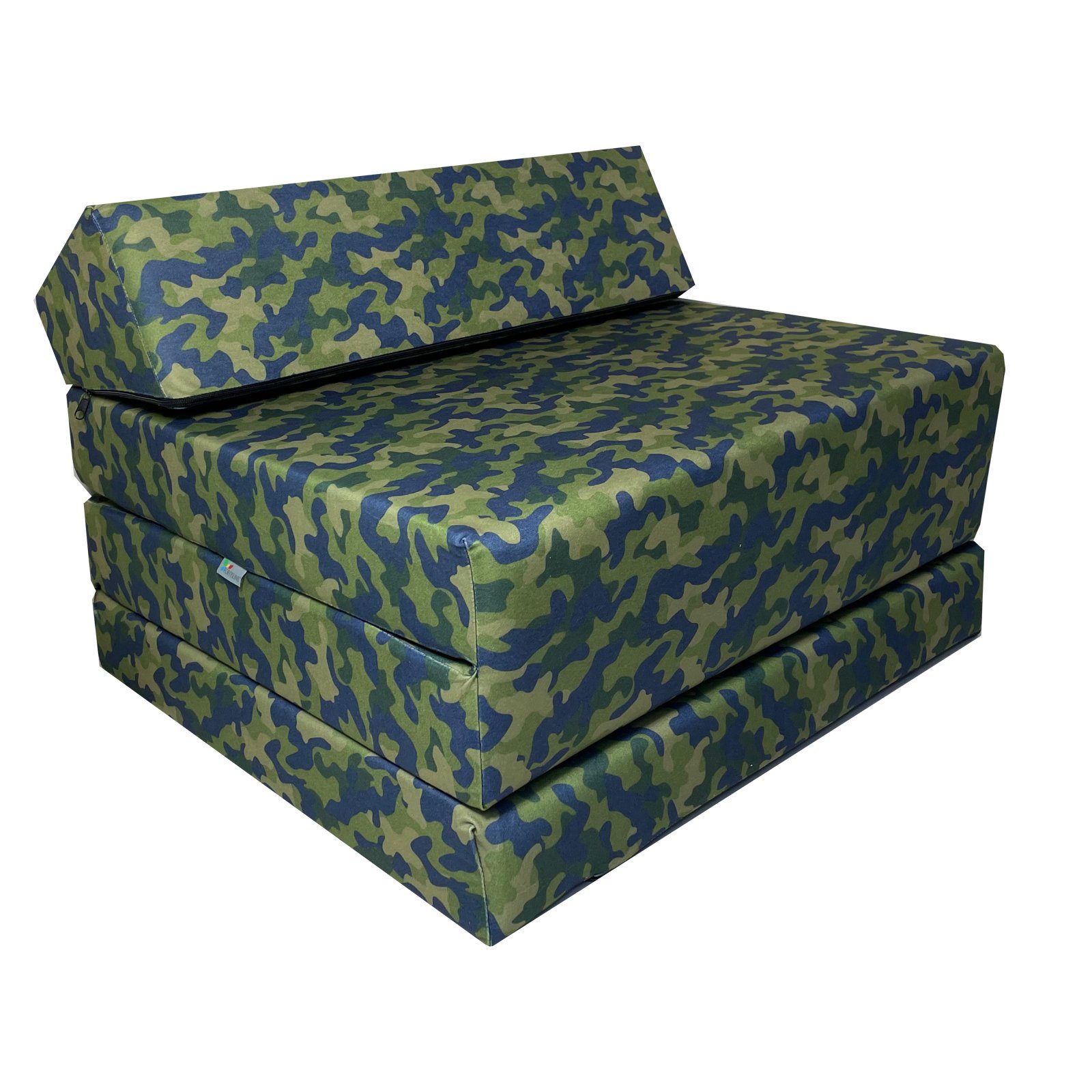 Klappmatratze Klappmatratze Gästematratze "CAMO" mit Kopfteil Größe 200x70x10cm, FORTISLINE Blau