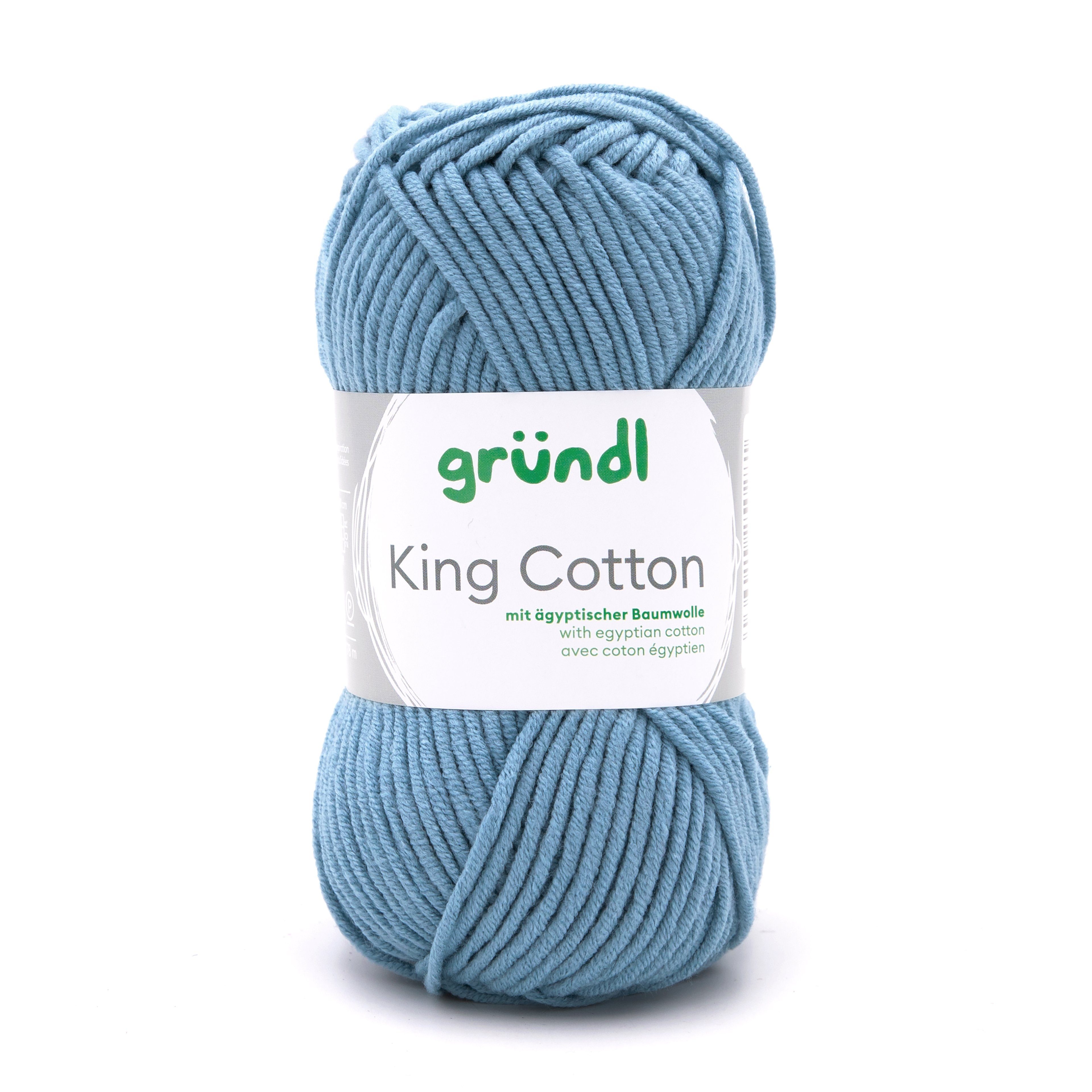 Gründl Wolle King Cotton Baumwollgarn Strickgarn Häkelwolle, 78,00 m (50g Handstrickgarn, Strickwolle, Baumwollmischgarn mit ägyptischer Baumwolle, zum Stricken und Häkeln für Nadelstärke 6 - 7 mm), mit Häkel - Anleitung zum download