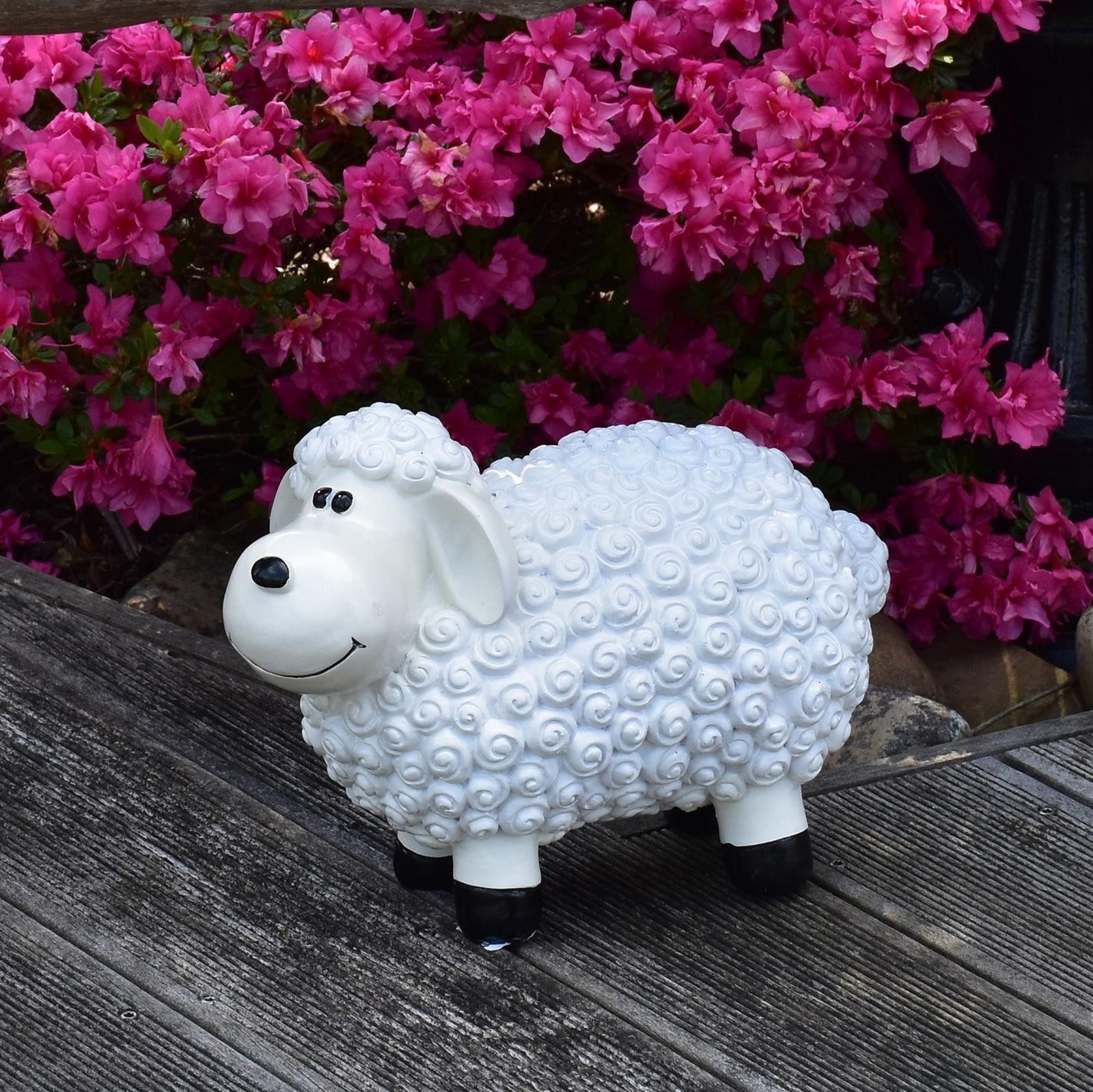 Geschenkestadl Gartenfigur Bunte Schafe viele Farben 30cm x 17cm x 23cm wetterfeste Gartenfigur