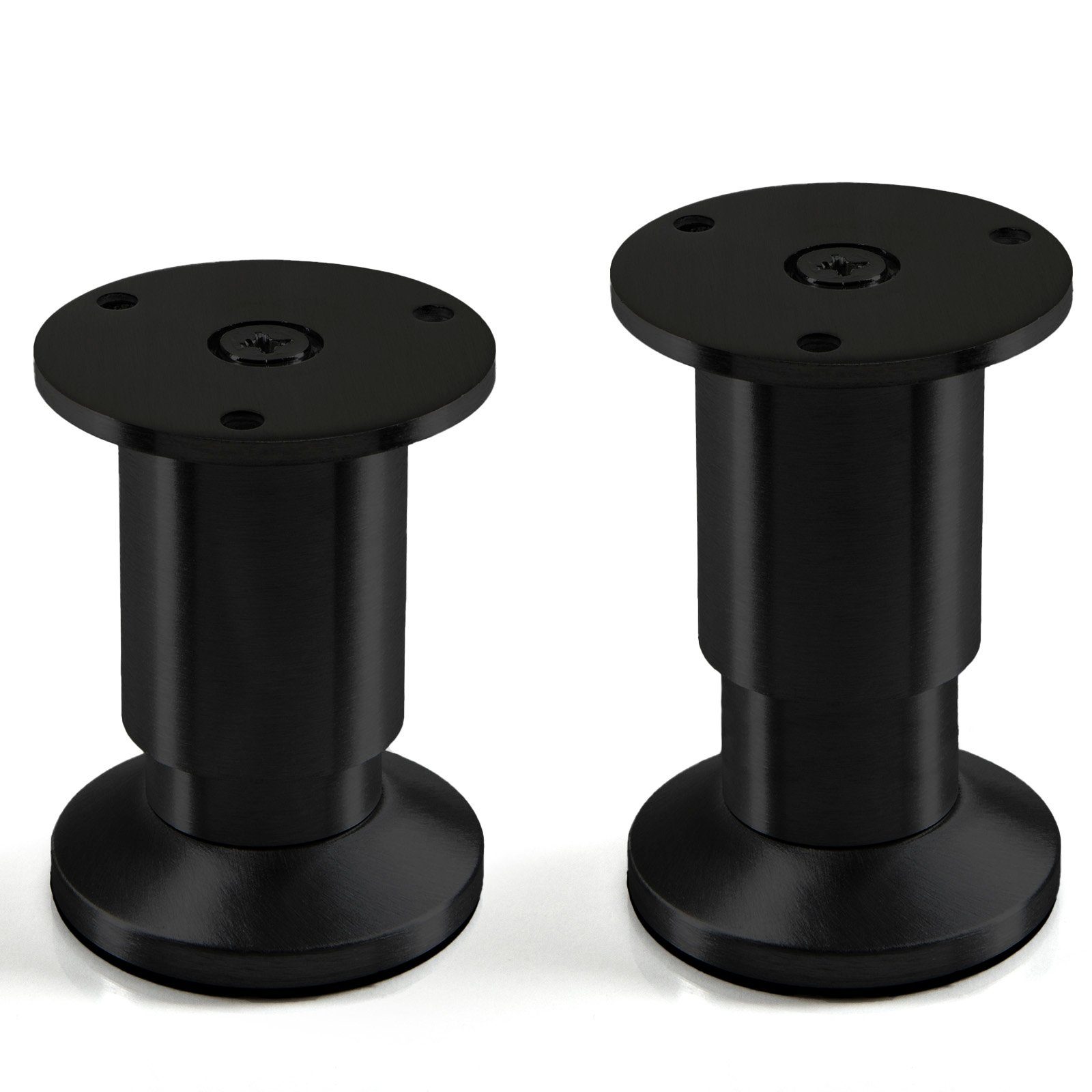 SO-TECH® Möbelfuß ALPHA, belastbar bis 250 kg, höhenverstellbar bis 15 mm, (1-St), Höhe 50 mm, Aluminium, schwarz eloxiert