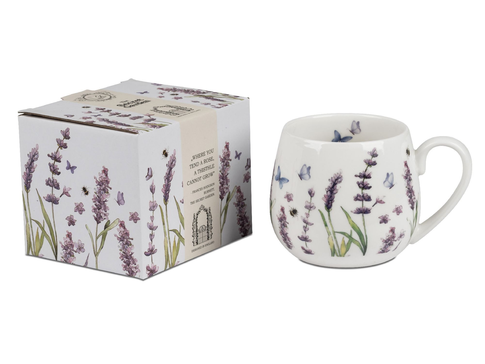 formano Tasse Barrel, Porzellan, Spülmaschinengeeignet, Weiß, Motiv: Lavendel