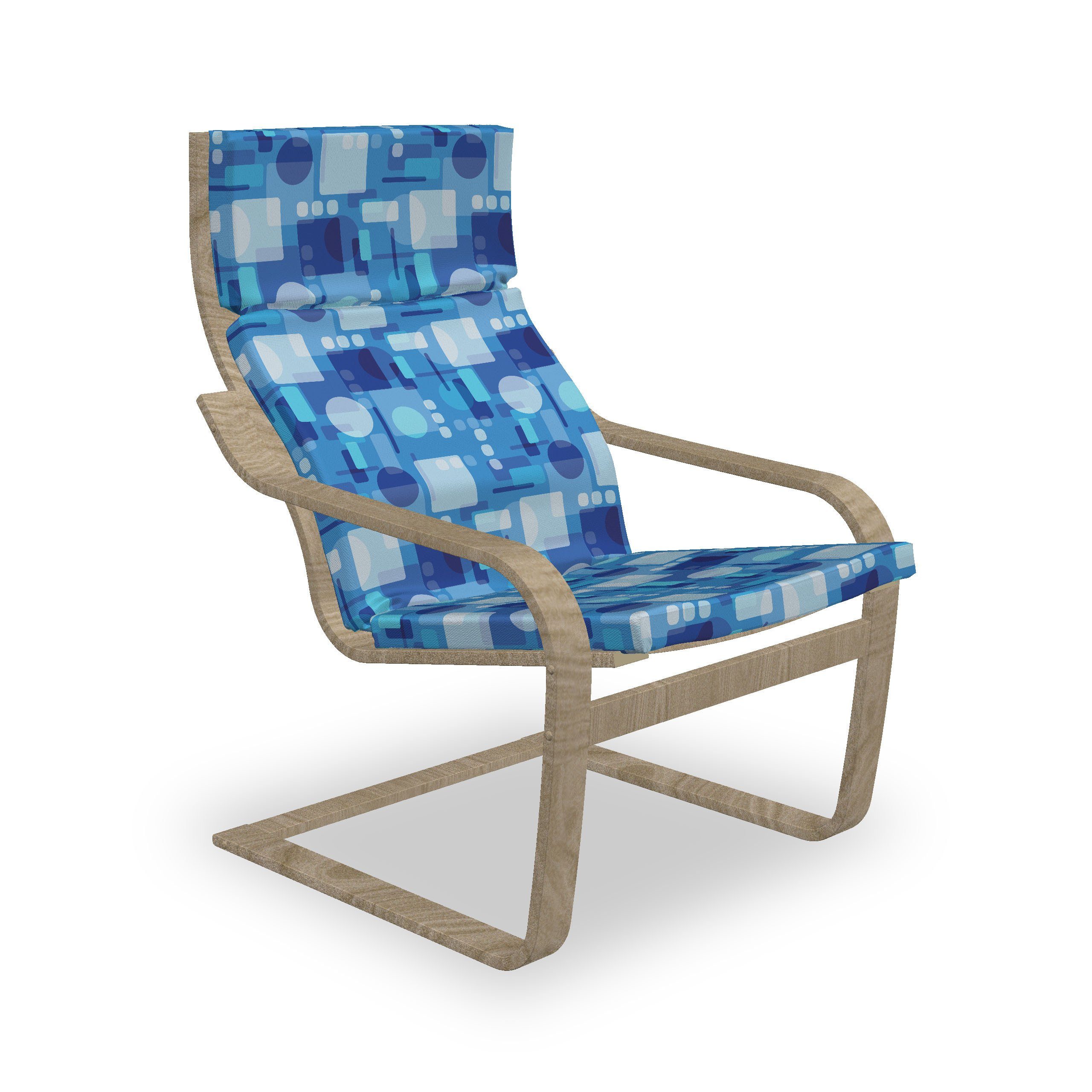 Abakuhaus Stuhlkissen Sitzkissen mit Stuhlkissen mit Hakenschlaufe und Reißverschluss, Blau Abstrakte Geometrische Motive