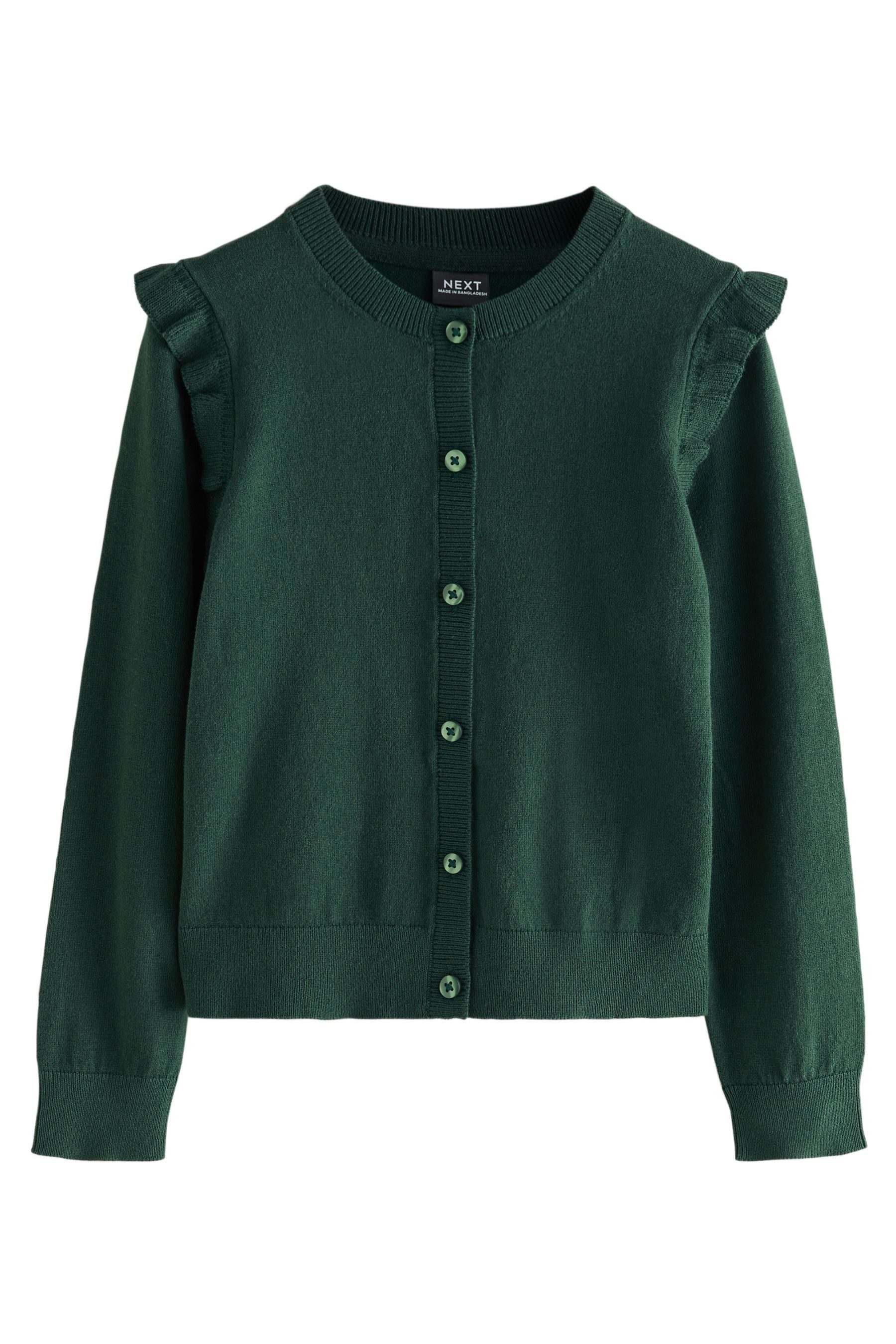 Next Strickjacke Schul-Strickjacke mit gerüschten Schultern (1-tlg)