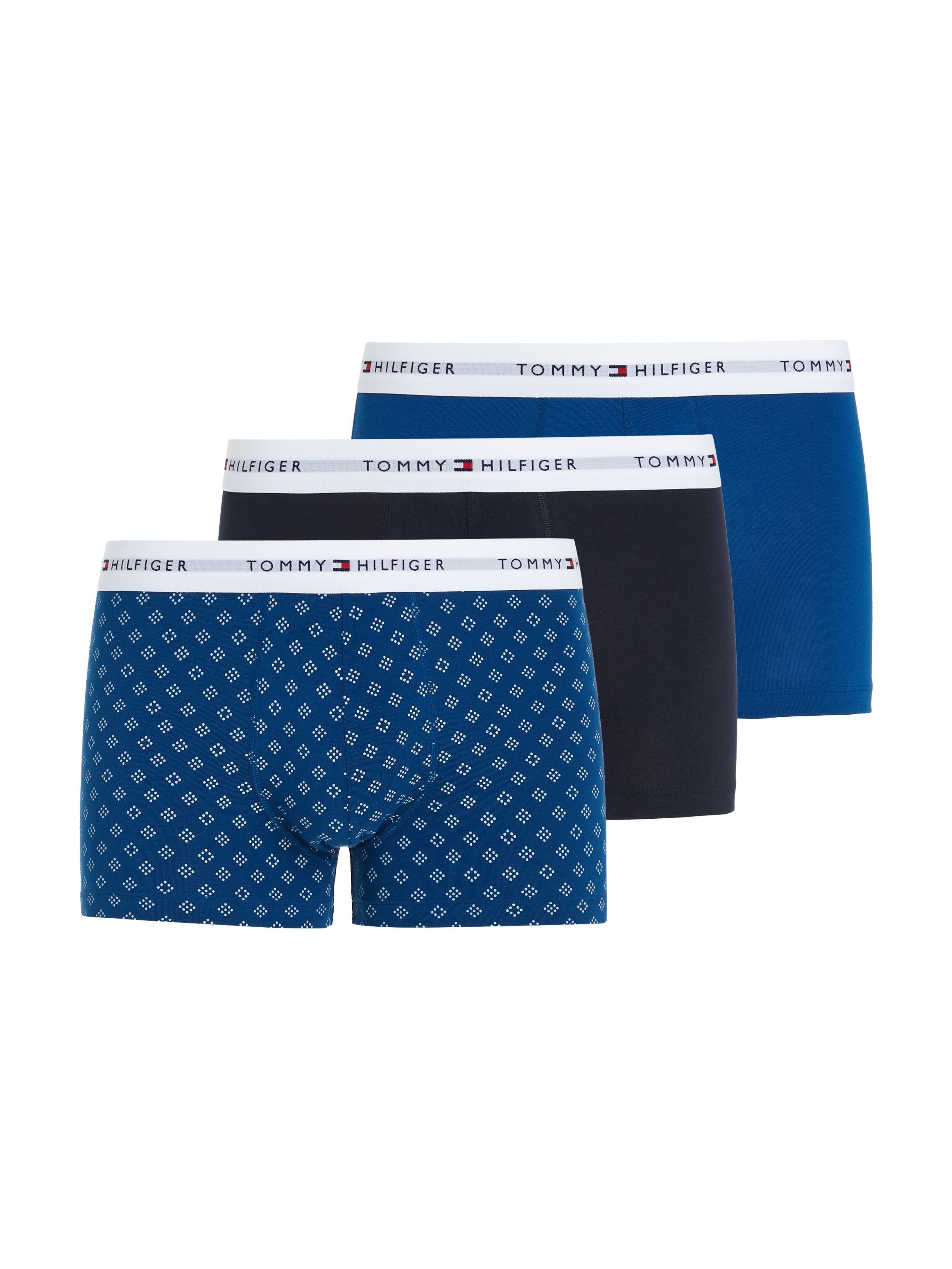 Tommy Hilfiger Underwear Trunk 3P TRUNK PRINT (Packung, 3er-Pack) mit Logoschriftzug Desert Sky/ Deep Indigo