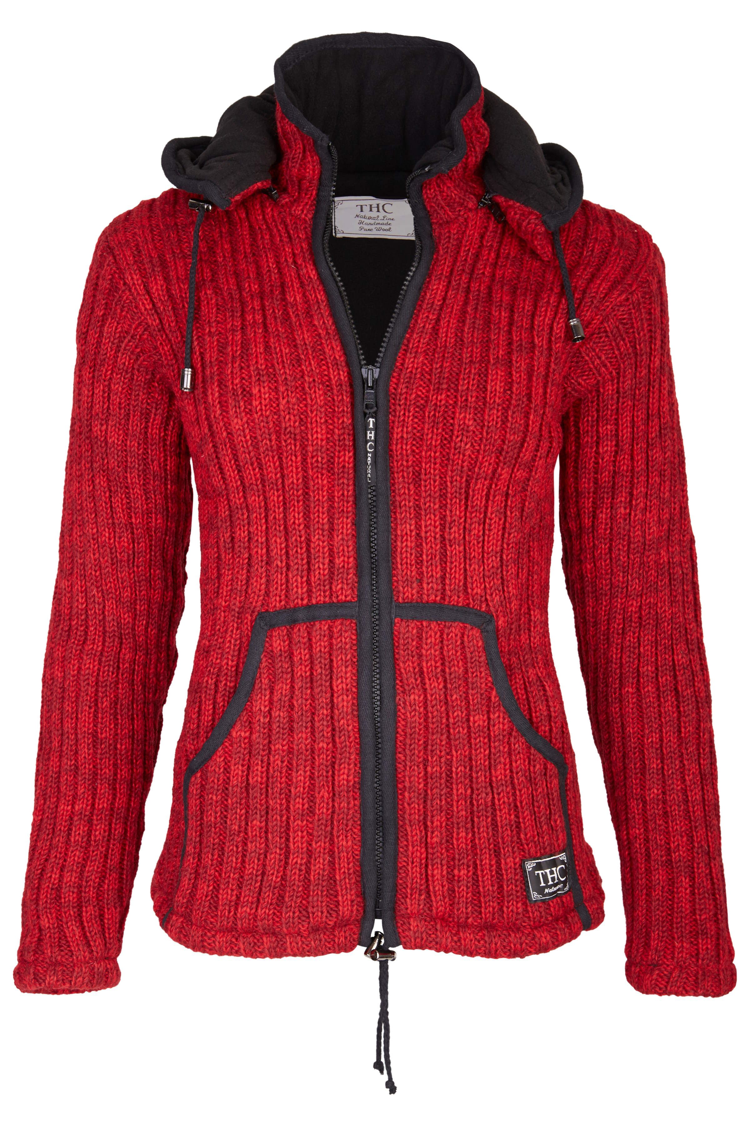 THC Natural Line Strickjacke Schafwollstrickjacke rot günstig online kaufen