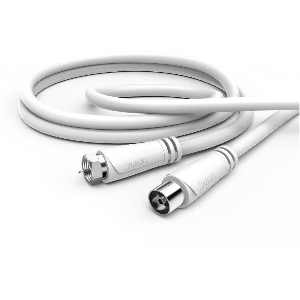 Hama Hama SAT-Kabel 90dB 3m F-Stecker Koax-Kupplung Adapter F-Stecker zu Koax-Kupplung zu F-Stecker zu Koax-Kupplung