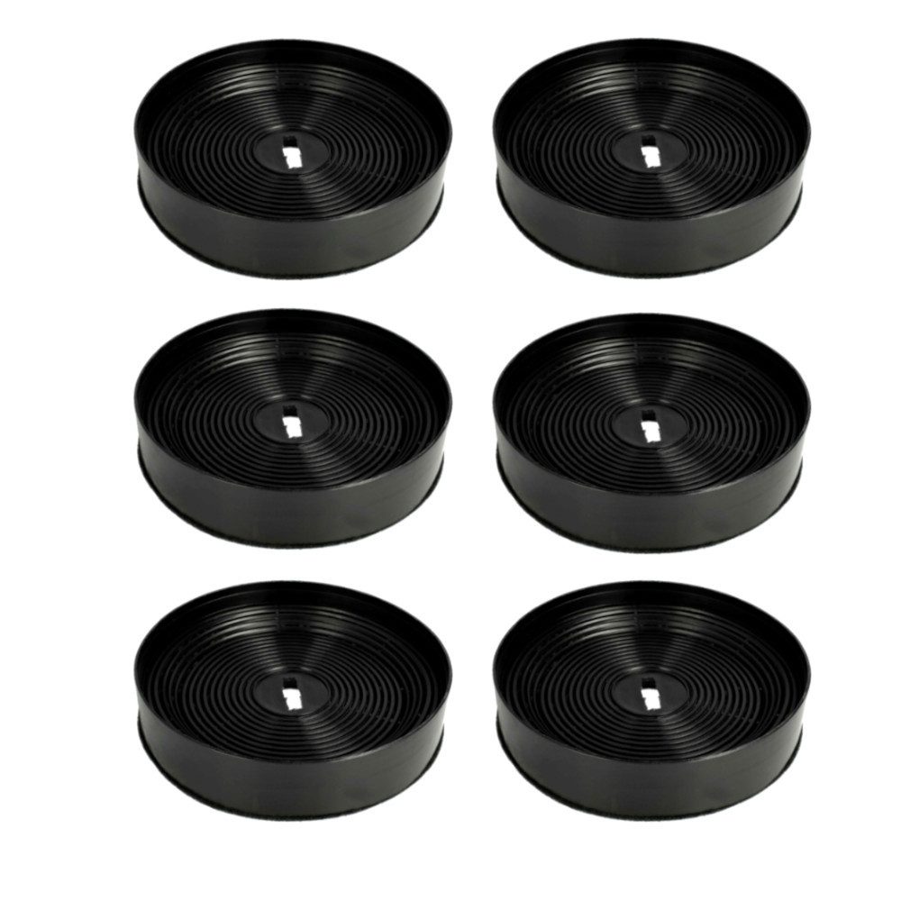 Trade-Shop Aktivkohlefilter 6x passend für Oranier Livario Meba 60 S, 60 W, 90 S, 90 W Meba2 Mini, Zubehör für Oranier KSC 700, 920895 - Ersatzteile für Dunstabzugshauben, Durchmesser: ca. 17 cm / Höhe: ca. 3,4 cm / Form: rund