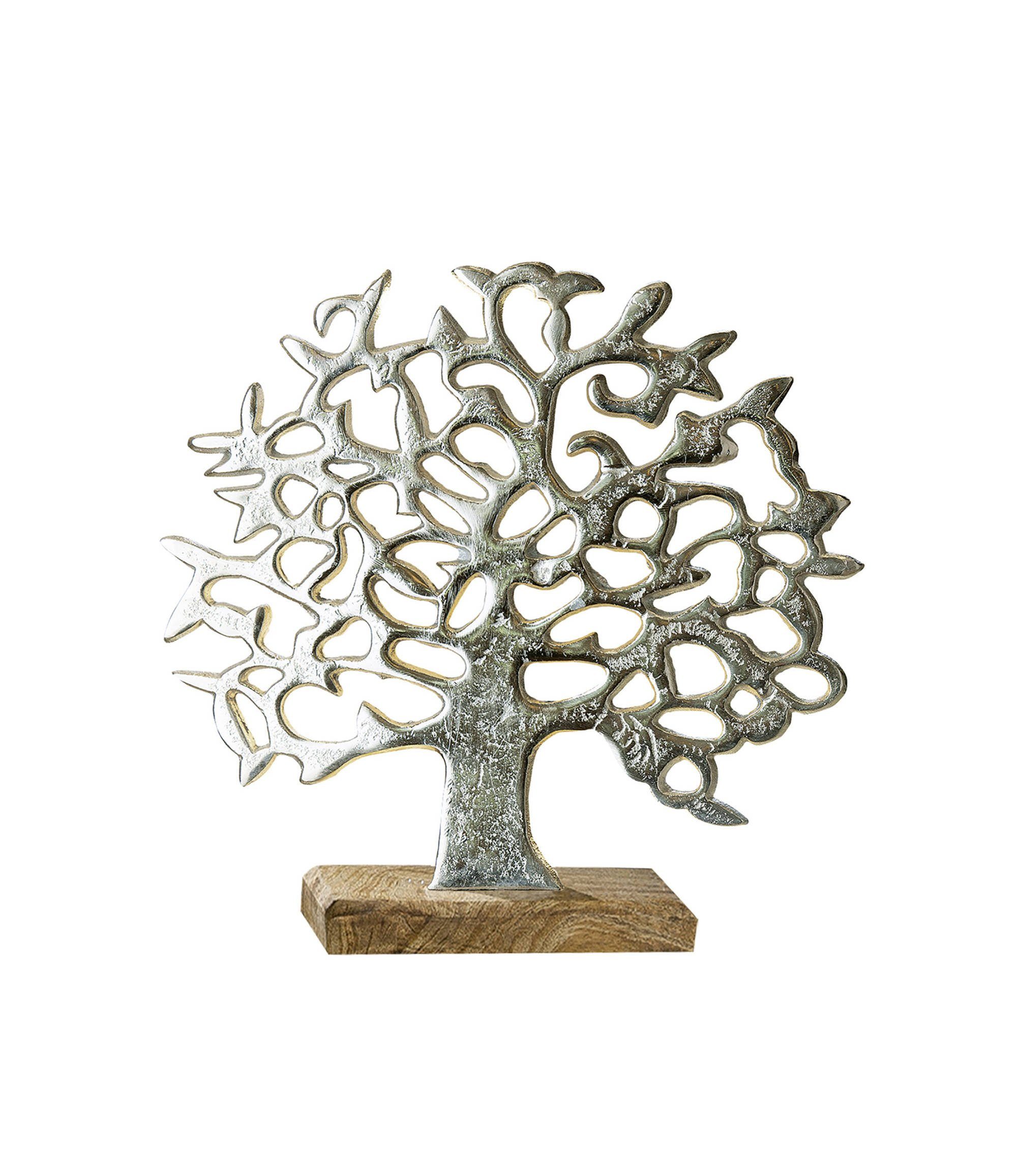 GMD Living Dekoobjekt LEBENSBAUM, silberfarbener Lebensbaum aus Aluminium