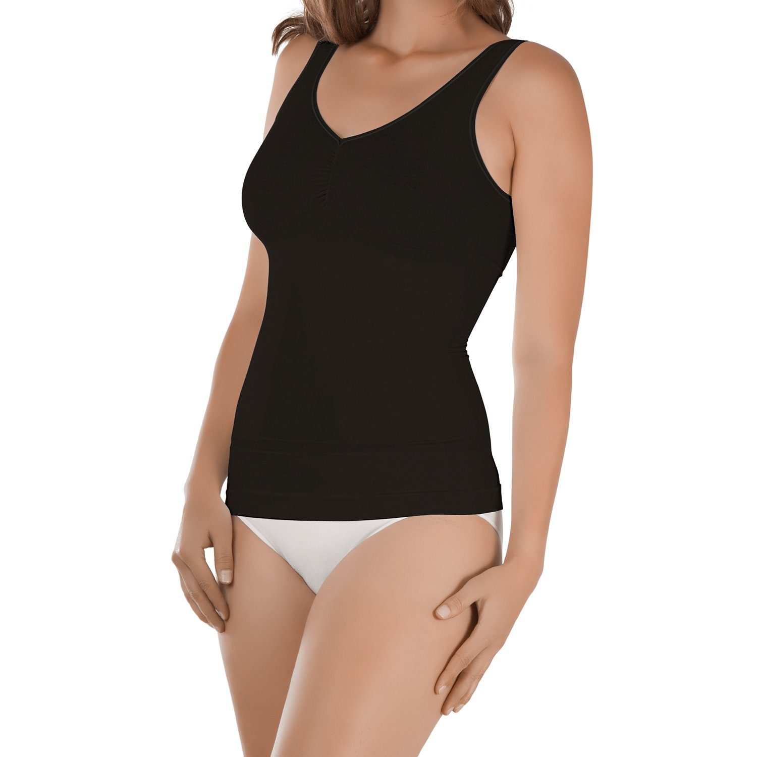 celodoro Unterhemd Damen Form-Top - Seamless Unterhemd mit Shaping-Effekt Schwarz