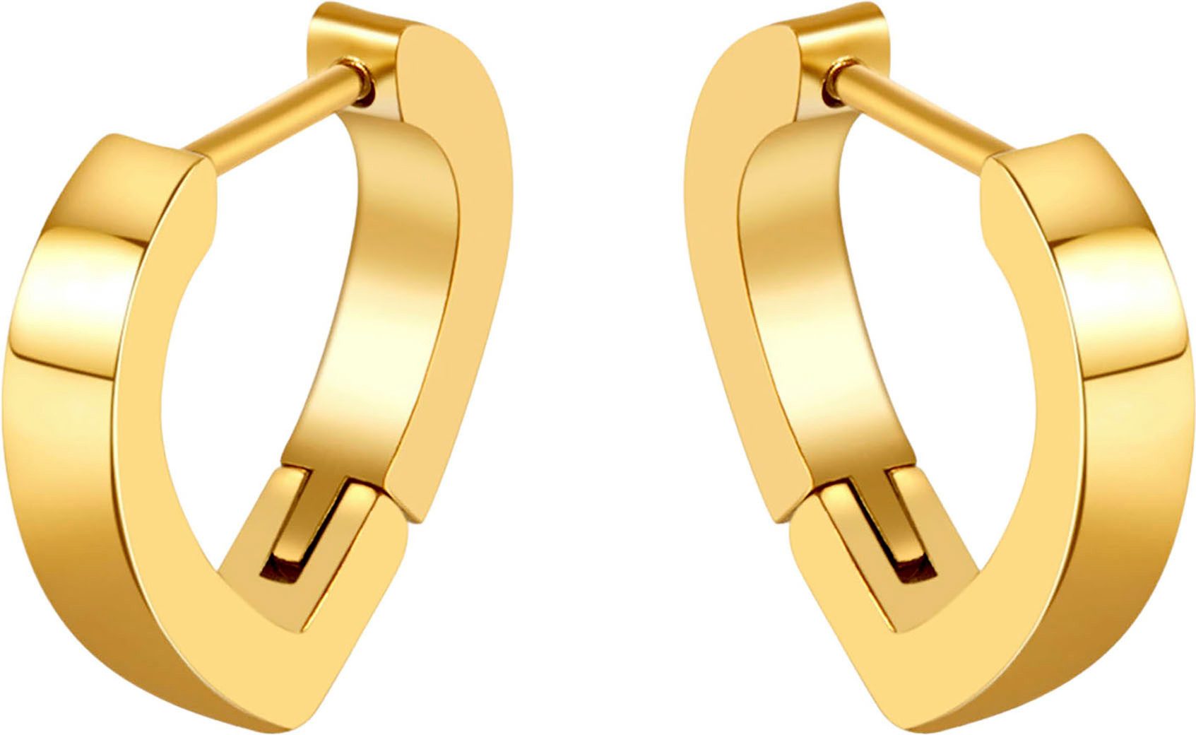 Firetti Paar Creolen Schmuck Geschenk Edelstahl Ohrschmuck Ohrringe Herz