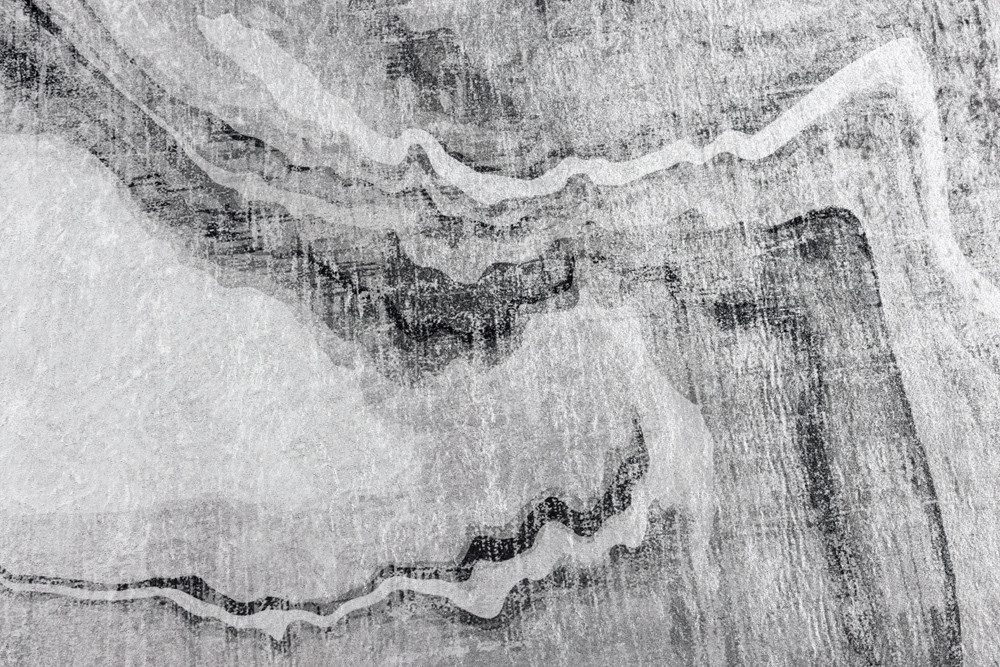 riess-ambiente Designteppich ART RUGS 350x240cm grau weiß · Kurzflor-Teppich im modernen Design, rechteckig, Höhe: 8 mm, XXL · Wohnzimmer · Fußbodenheizung-geeignet · Indoor · Grafikmuster