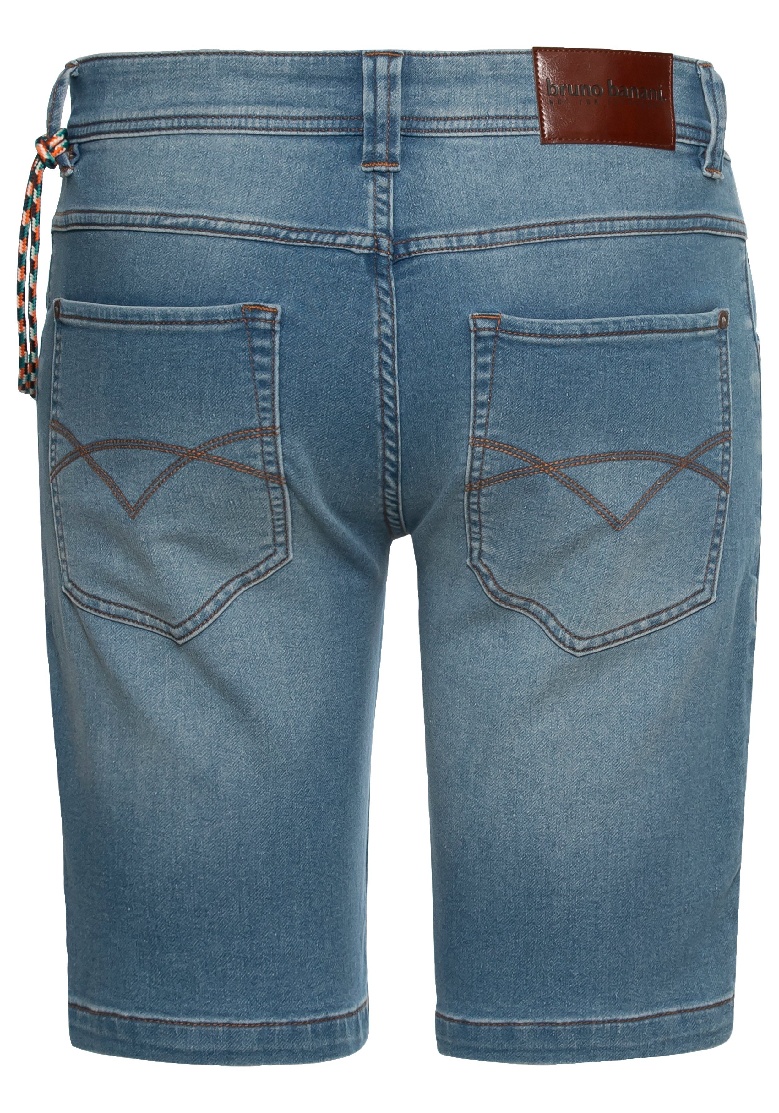 Bruno Banani Jeansshorts (Set, 2-tlg., mit Band) bequemer Sitz, gerade Beinform, mit praktischen Taschen