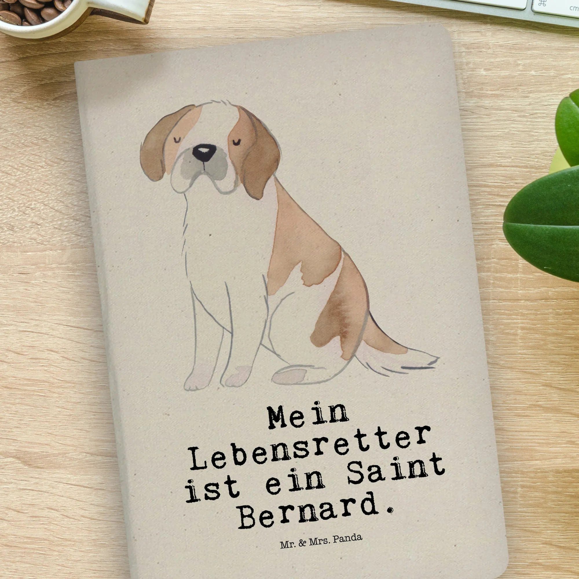 Thumbnail - Mr. & Mrs. Panda Notizbuch Saint Bernard Lebensretter - Transparent - Geschenk, Notizbuch A4 Lin Mr. & Mrs. Panda, Kreat...