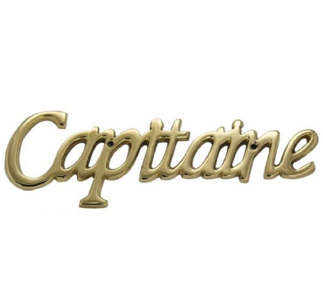 Linoows Dekoobjekt Türschild Capitaine, Kabinen Türschild Schriftzug, von Hand gegossener Schriftzug Capitaine aus Messing