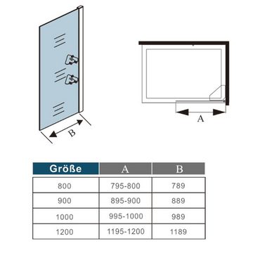 duschspa Duschwand 200cm Duschkabine Glastrennwand Walk in Dusche Nano Glas, Einscheibensicherheitsglas, Sicherheitsglas, (Set), Glas, Nano Glas