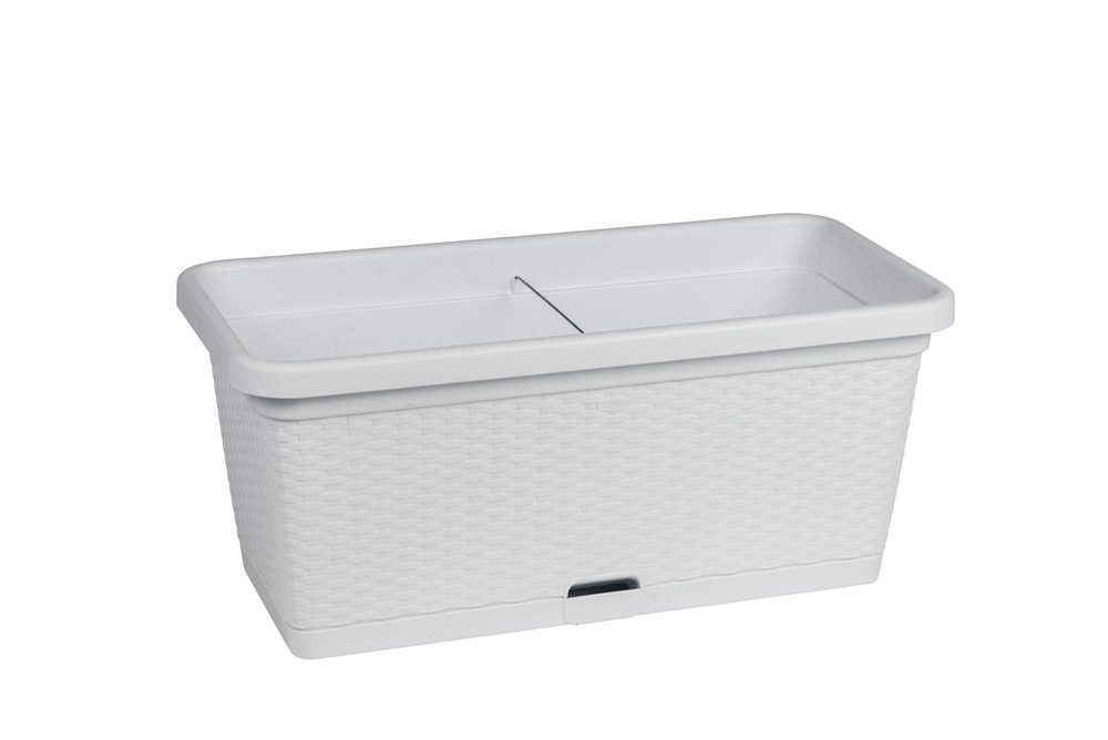 Kreher Blumenkasten Rollbarer Blumenkasten in Rattan-Optik, Breite 80 cm (Farbe wählbar)