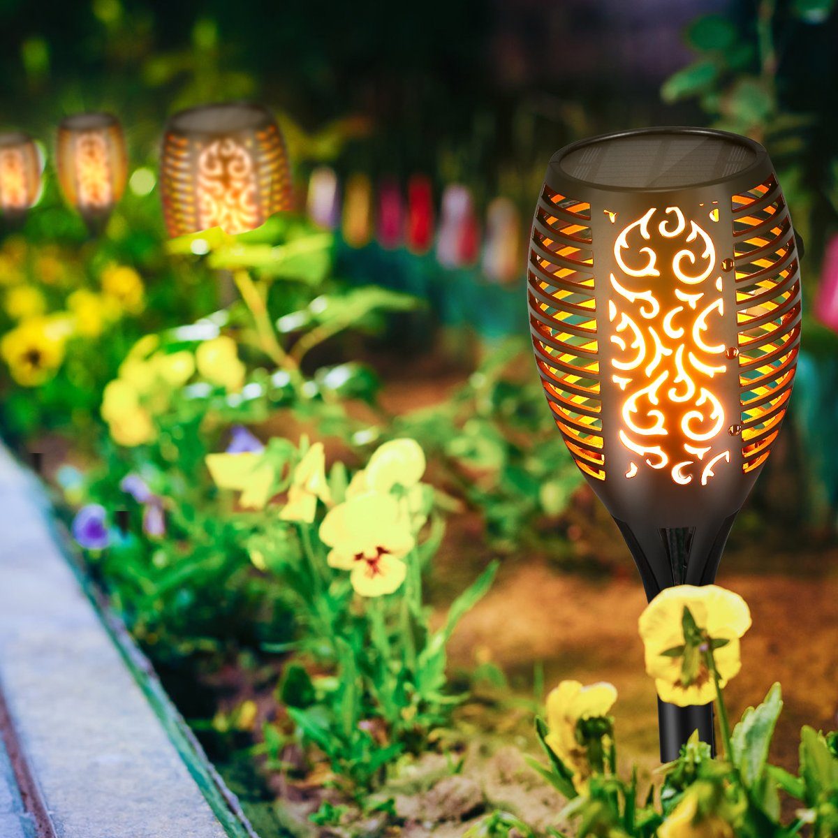 WILGOON LED Solarleuchte Gartenfackel Wasserdichte Solar günstig online kaufen