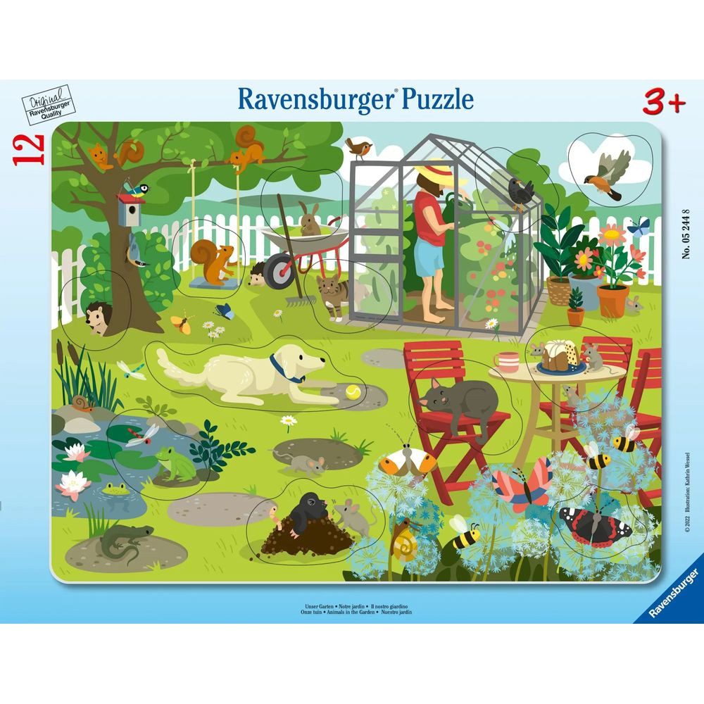 Ravensburger Puzzle Ravensburger Kinderpuzzle - Unser Garten - 12 Teile Rahmenpuzzle..., 12 Puzzleteile