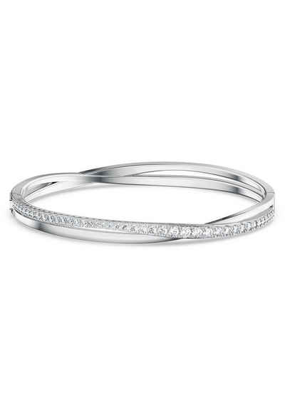 Swarovski Armreif Twist Rows, weiss, rhodiniert, 5565210, 5572725, 5572726, mit Swarovski® Kristall