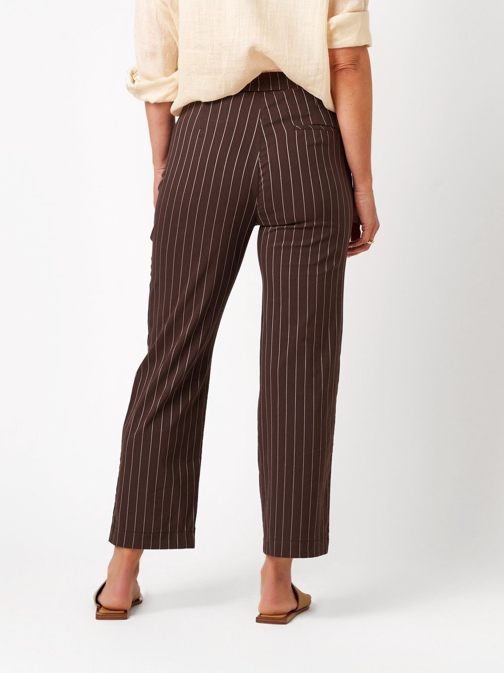 Relaxed by TONI Palazzohose Scarlet 3/4 mit feinen Streifen