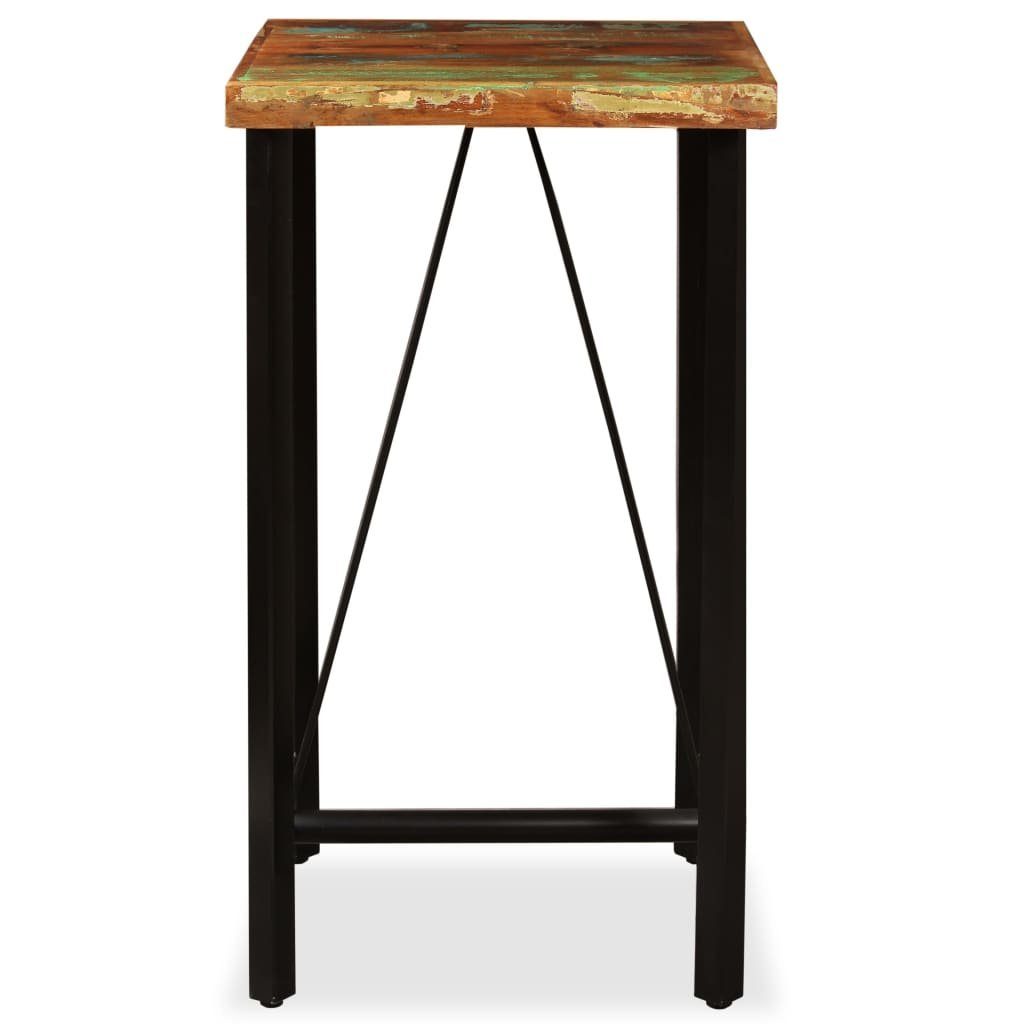 vidaXL Essgruppe 3-tlg. Bar-Set Altholz Massiv, Echtleder und Canvas, (2-tlg)
