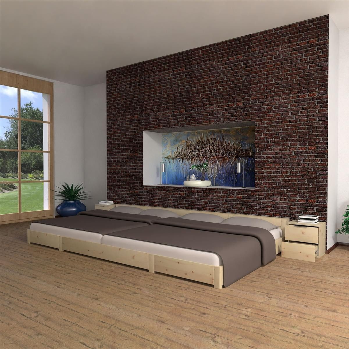 TUGA-Holztech Massivholzbett Familienbett "Familien-Nesterl" 360 200 günstig online kaufen