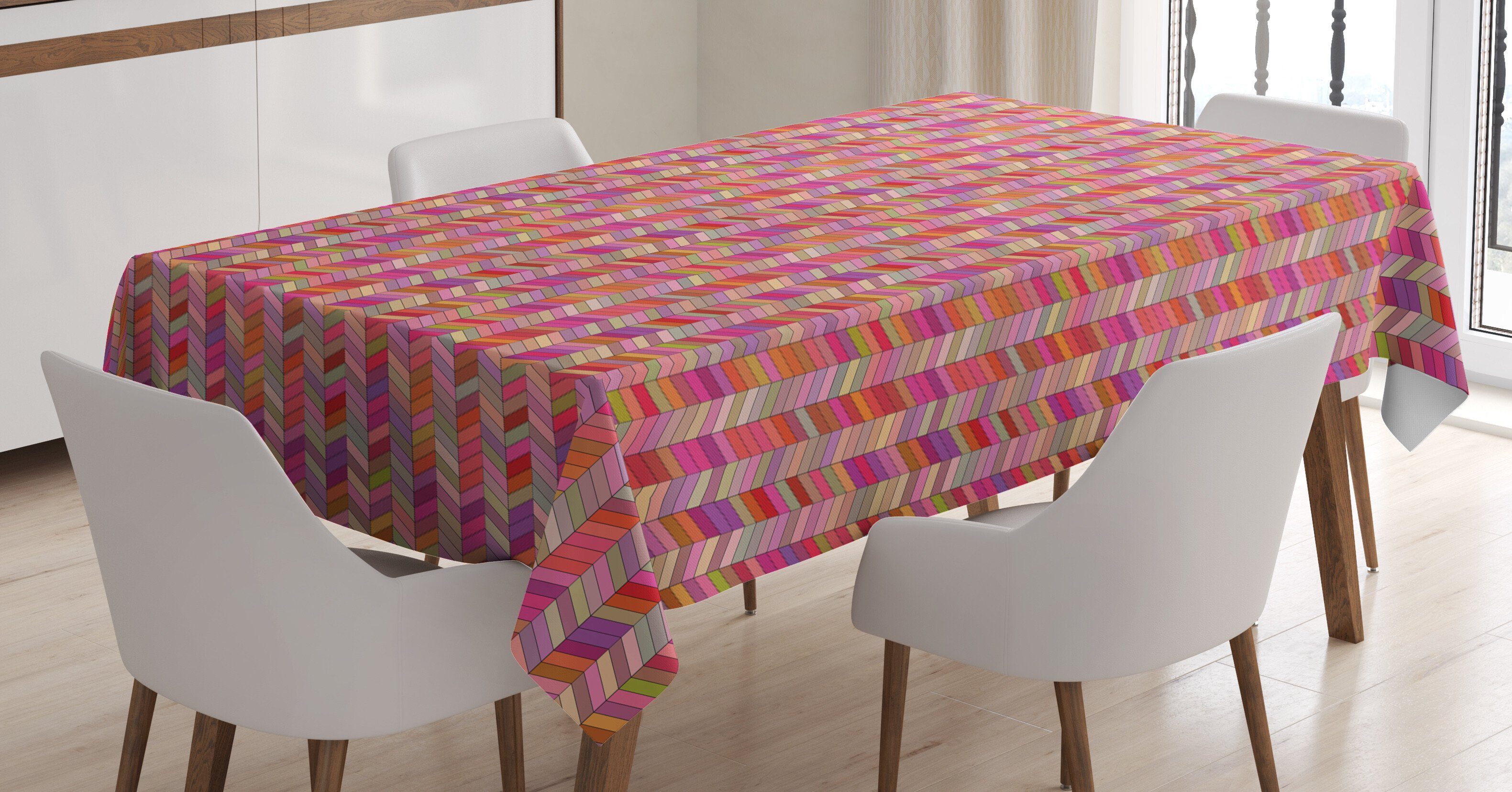 Muster Abakuhaus geeignet den Für Farbfest Tischdecke Abgewinkelt, Farben, Klare Winkel Bereich Außen Waschbar Rechteck,