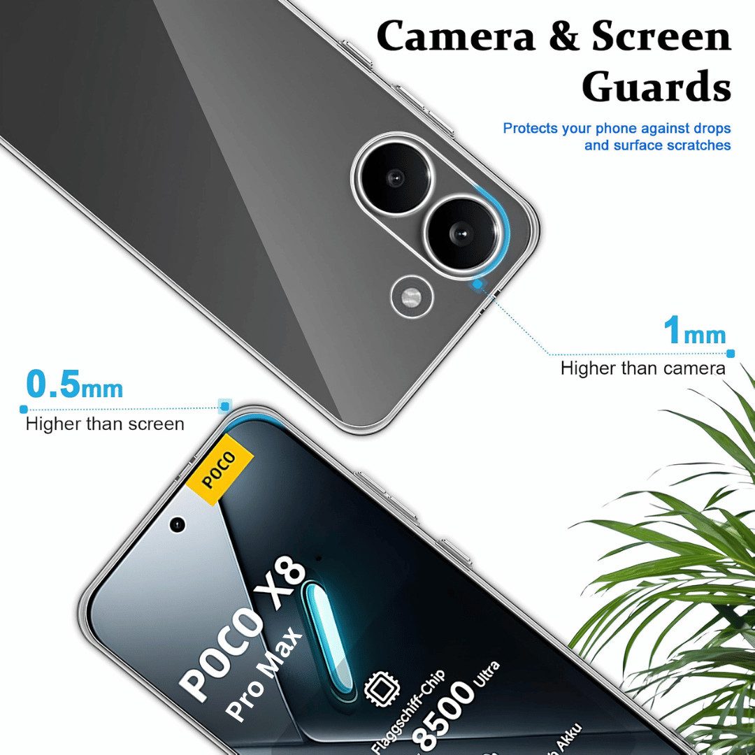 SmartUP Smartphone-Hülle + 2X Schutzglas für Xiaomi Poco X8 Pro Max Panzerfolie Display Case 9H 6,83, integrierter Kameraschutz, präzise Aussparungen – Bild 4 von 5