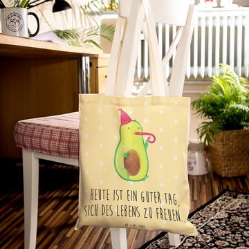 Mr. & Mrs. Panda Tragetasche Avocado Feier - Gelb Pastell - Geschenk, Feierlichkeit, Einkaufstasch (1-tlg), Robust & Belastbar