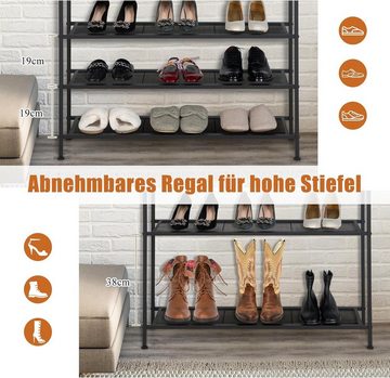 KOMFOTTEU Schuhregal Schuhständer, mit 4 Regalen für 16-20 Paar Schuhe