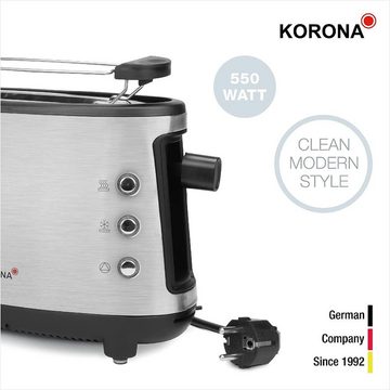 KORONA Toaster Single-Toaster, Edelstahl, Ein-Scheiben-Toaster, kompakt, platzsparend