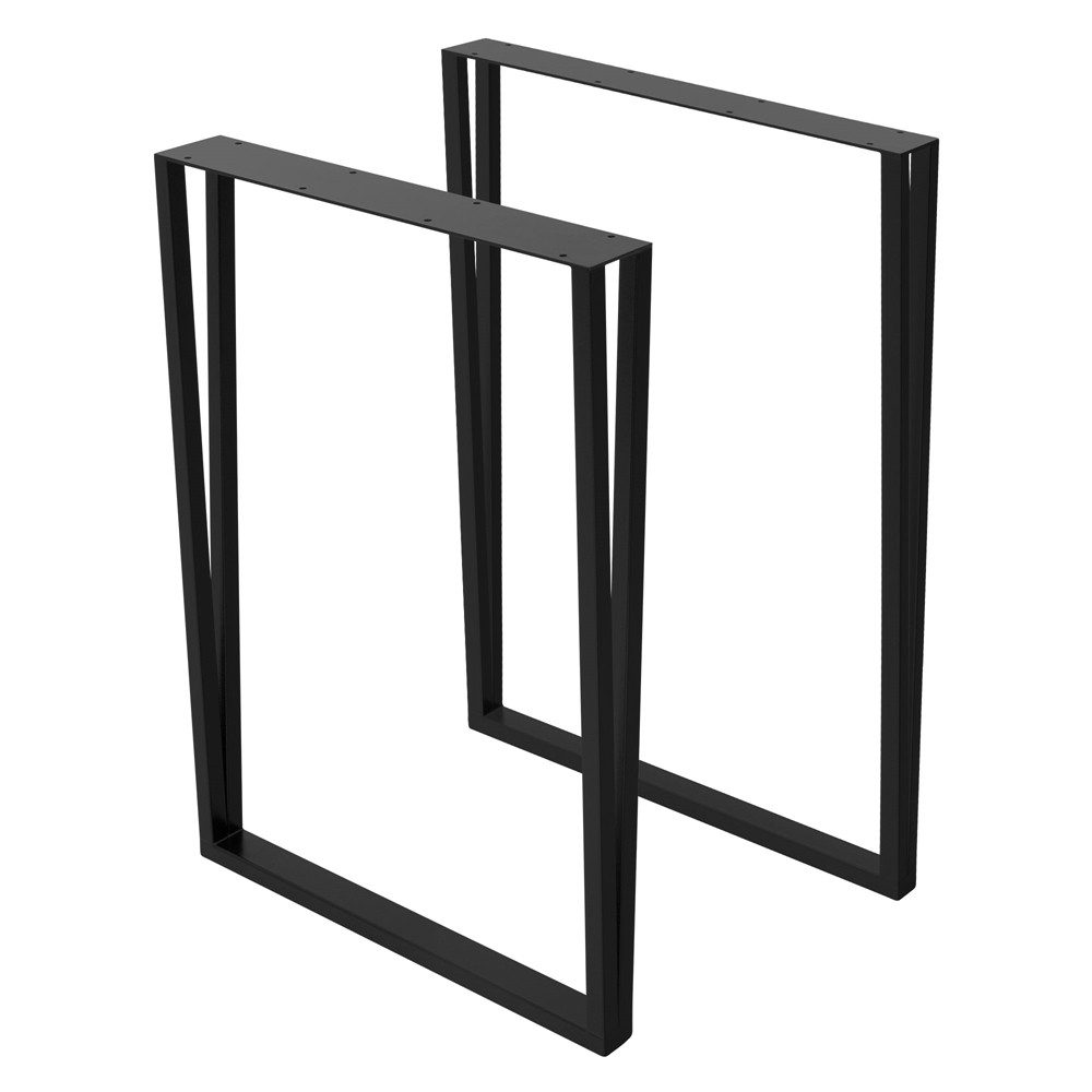 ML-DESIGN Tischbein 2er Set Tischgestell Tischkufen Möbelfüße aus Stahl Industriedesign, Kufengestell rechteckige Form Schwarz für Esstisch/Schrebitisch