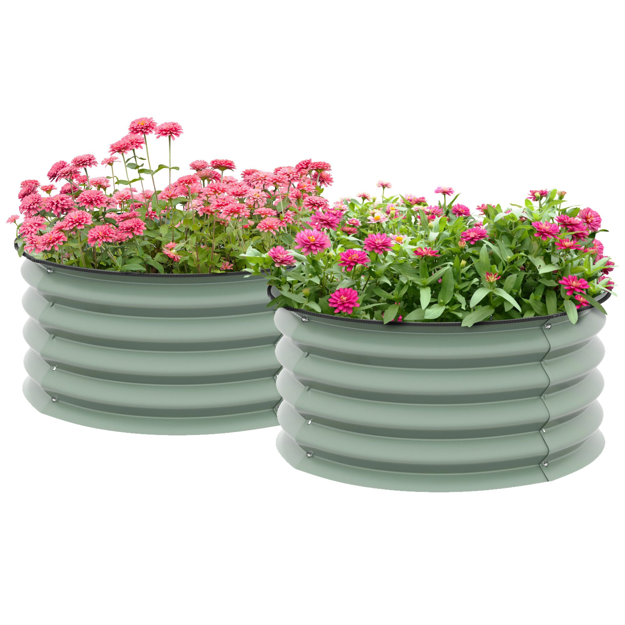 Outsunny Hochbeet 2er-Set, aus Stahl (Pflanzkasten, günstig online kaufen