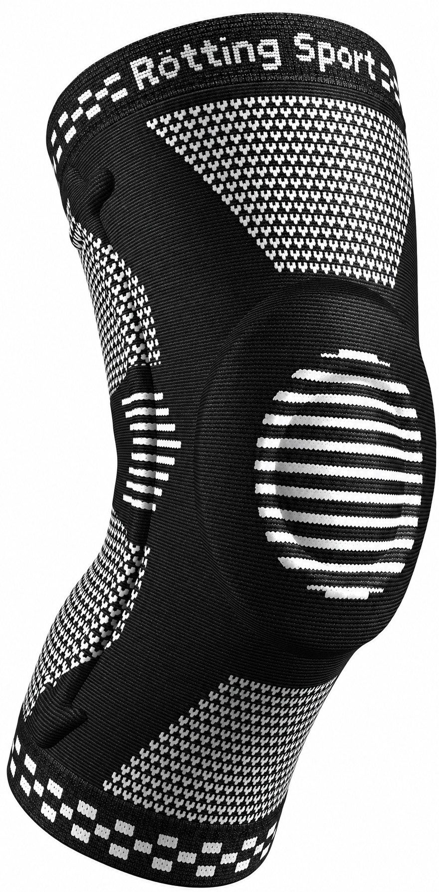 Rötting Design Kniebandage Elastische Kniestütze für Sport & Fitness - Herren & Damen, mit breitem Abschluss, ohne Klettverschluss