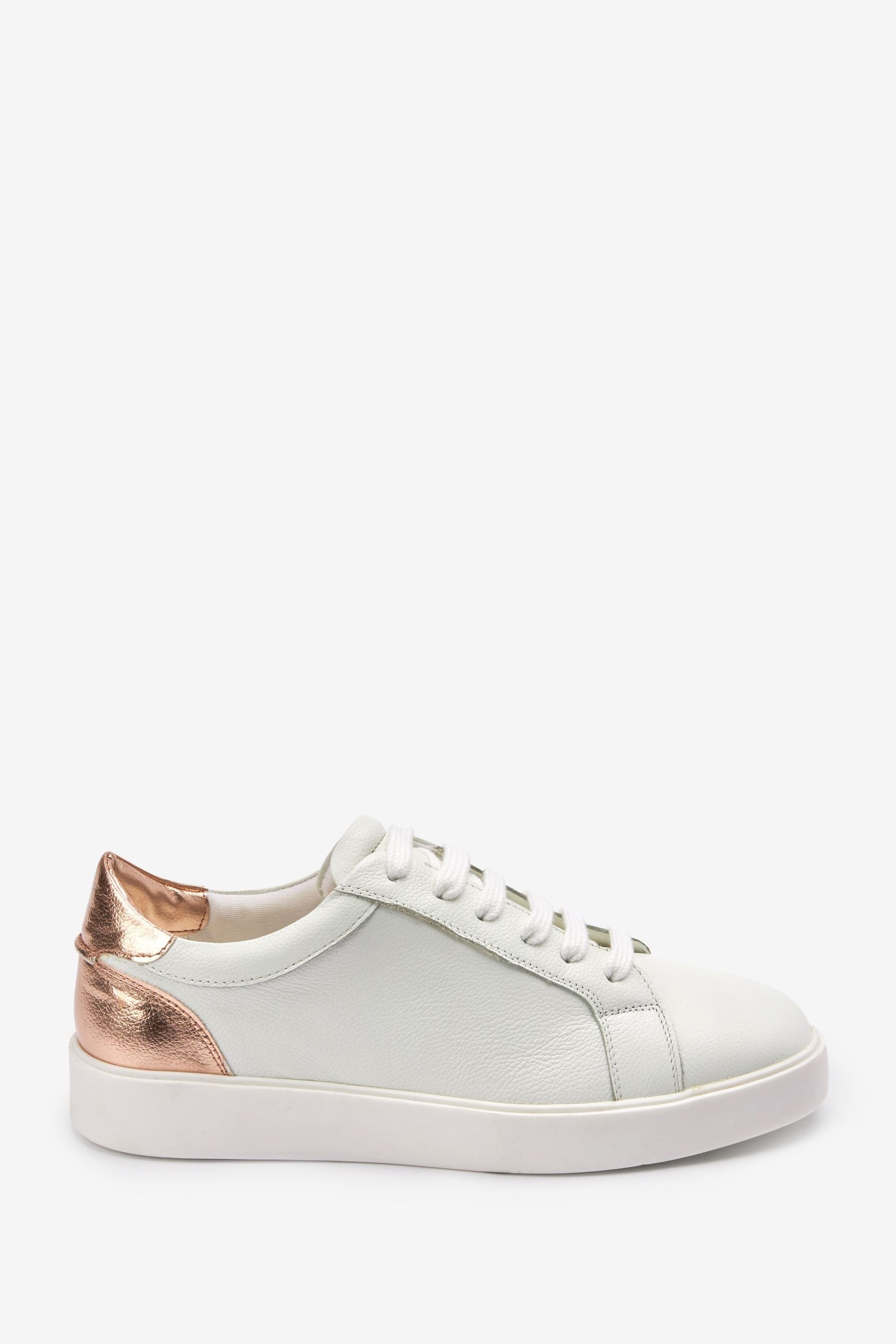 Next Signature Ledersneaker mit Schnürung Sneaker (1-tlg) White with Rose Gold