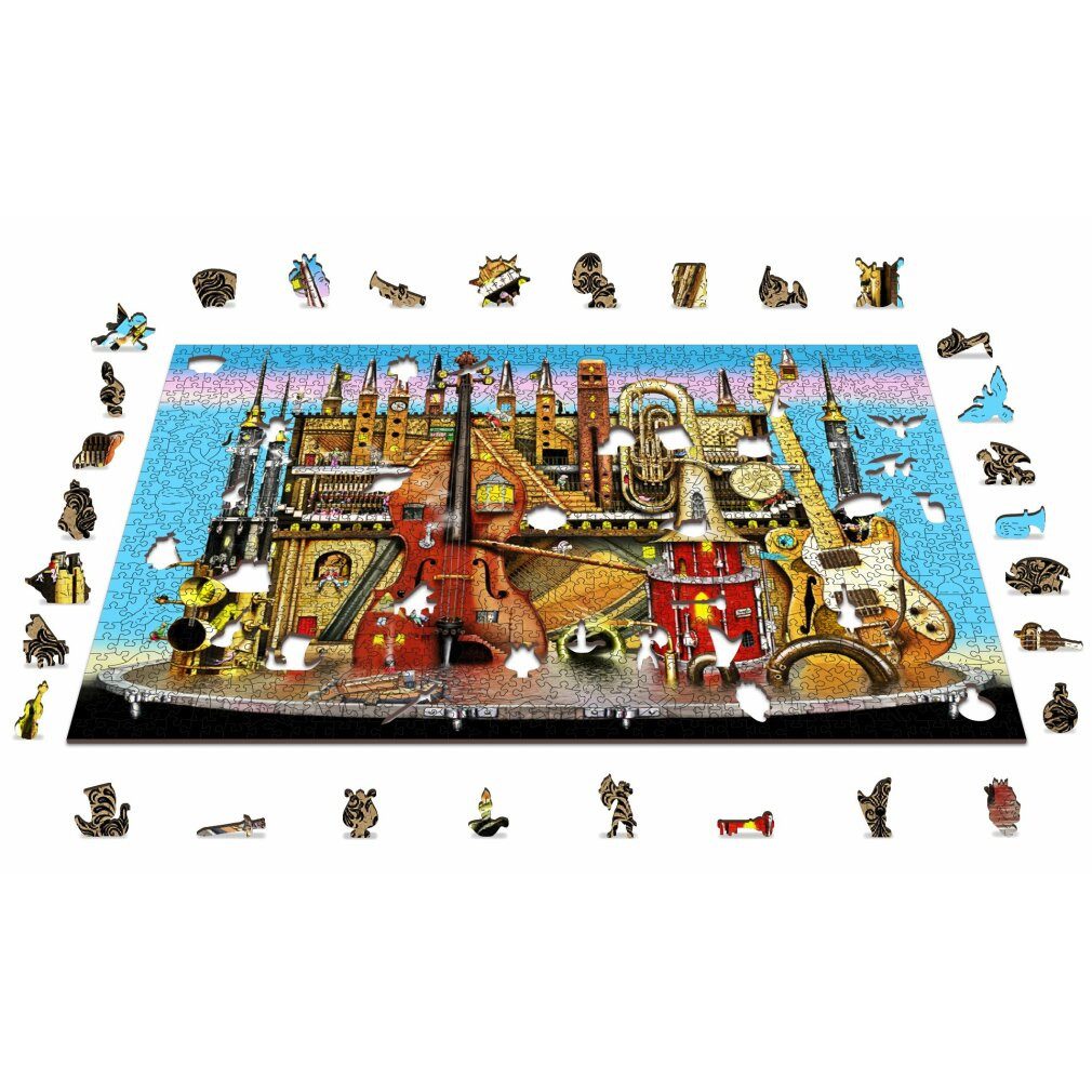 Wooden City Puzzle Holzpuzzle Musical Castle 2in1, 1010 Teile ECO, Puzzleteile