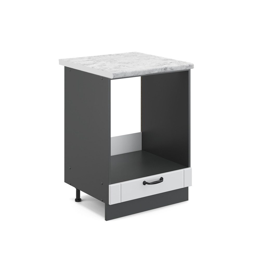 Vicco Herdumbauschrank Fame-Line Weiß Landhaus/Anthrazit 60 cm ohne Arbeits günstig online kaufen