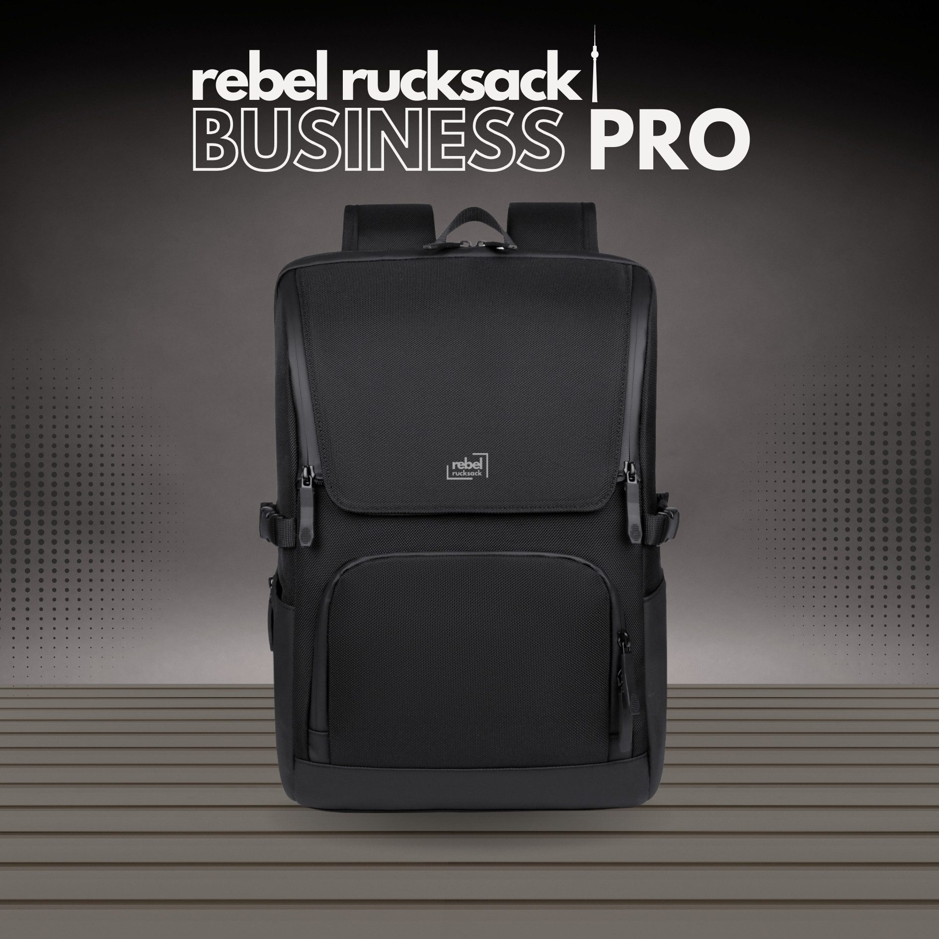 Rebel Rucksack Laptoprucksack Business Pro Black, günstig online kaufen