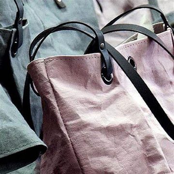 LK Trend & Style Shopper MAXINE Shopper Bag aus waschbarem papyr mit Echtlederhenkeln, sieht aus wie Leder, ist aber keins)