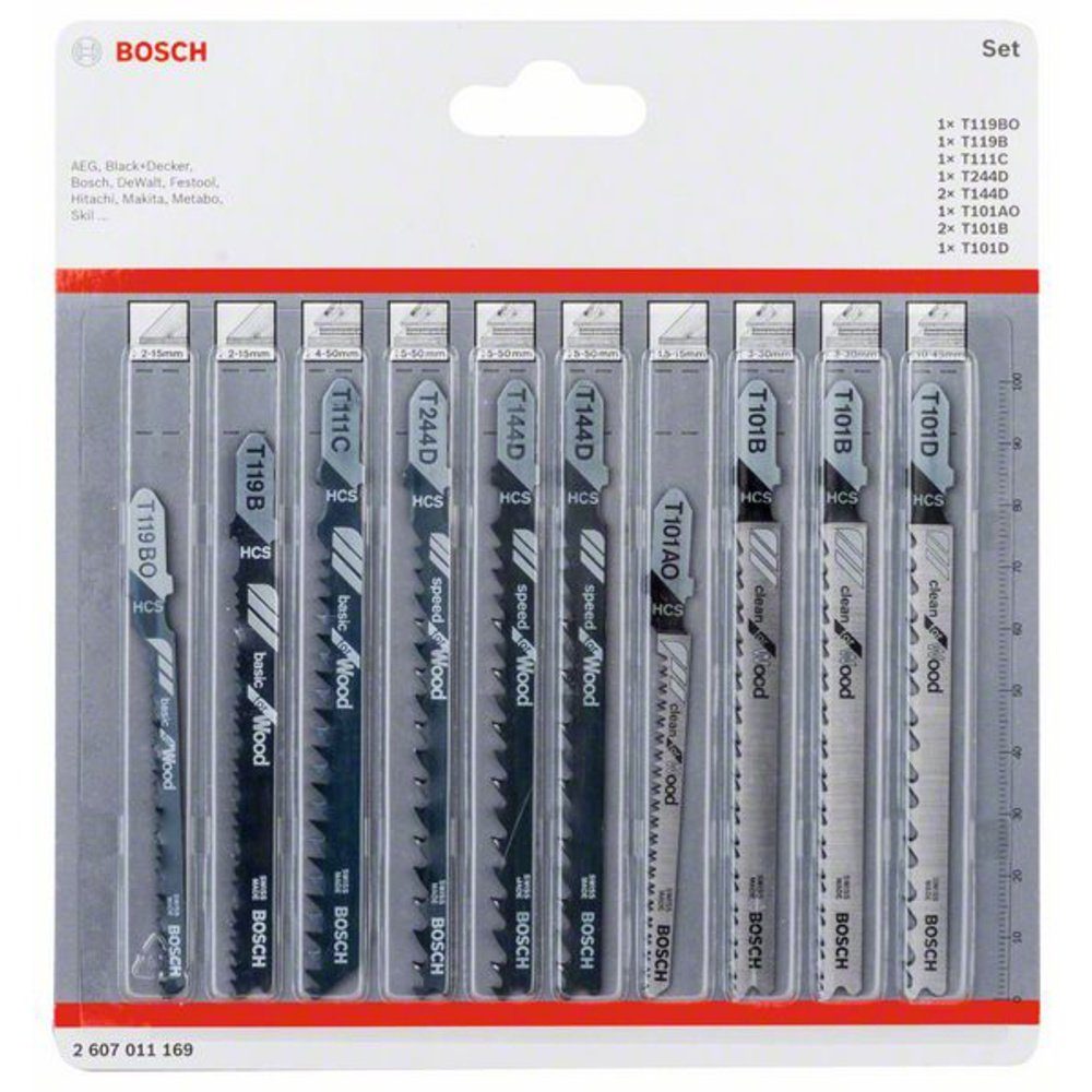 Bosch Accessories Stichsägeblatt Bosch Accessories 2607011169 Stichsägeblatt-Set Wood, 10-teilig 10 St.