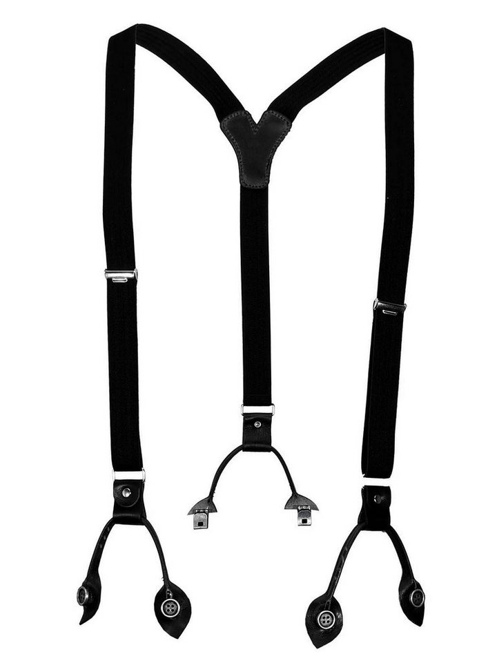 LLOYD Men's Belts Hosenträger LLOYD-Hosenträger 25 mm uni cognac  Lederrückenteil und Roll-Clips, elastisches Textilband mit Ledergarnitur  und Rollklips