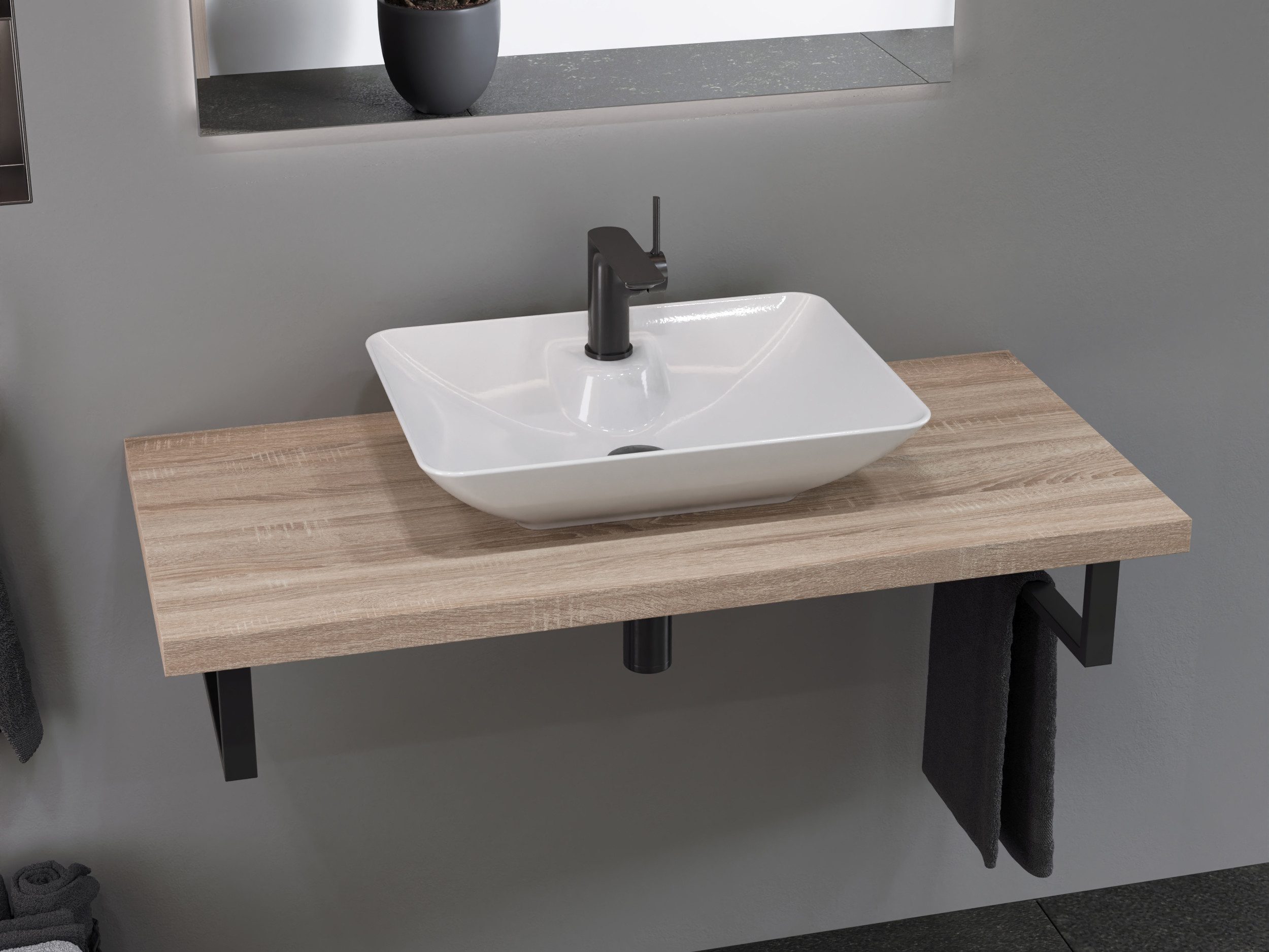 Aqua Bagno Aufsatzwaschbecken 53cm weiß glänzend Waschschale Keramik Aufsatzwaschtisch