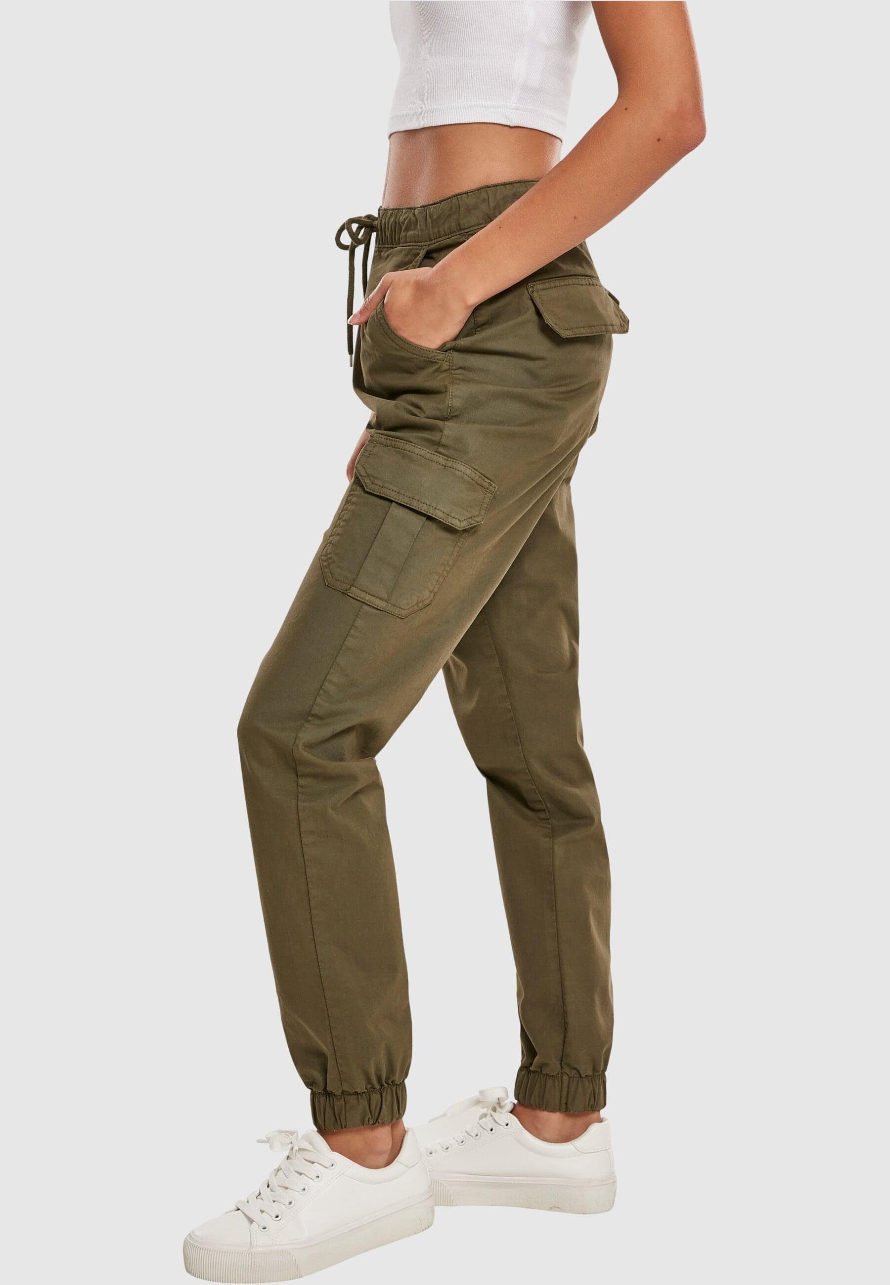 High CLASSICS Cargohose Damen Waist Pants Ladies summerolive Cargo Jogging (1-tlg) URBAN