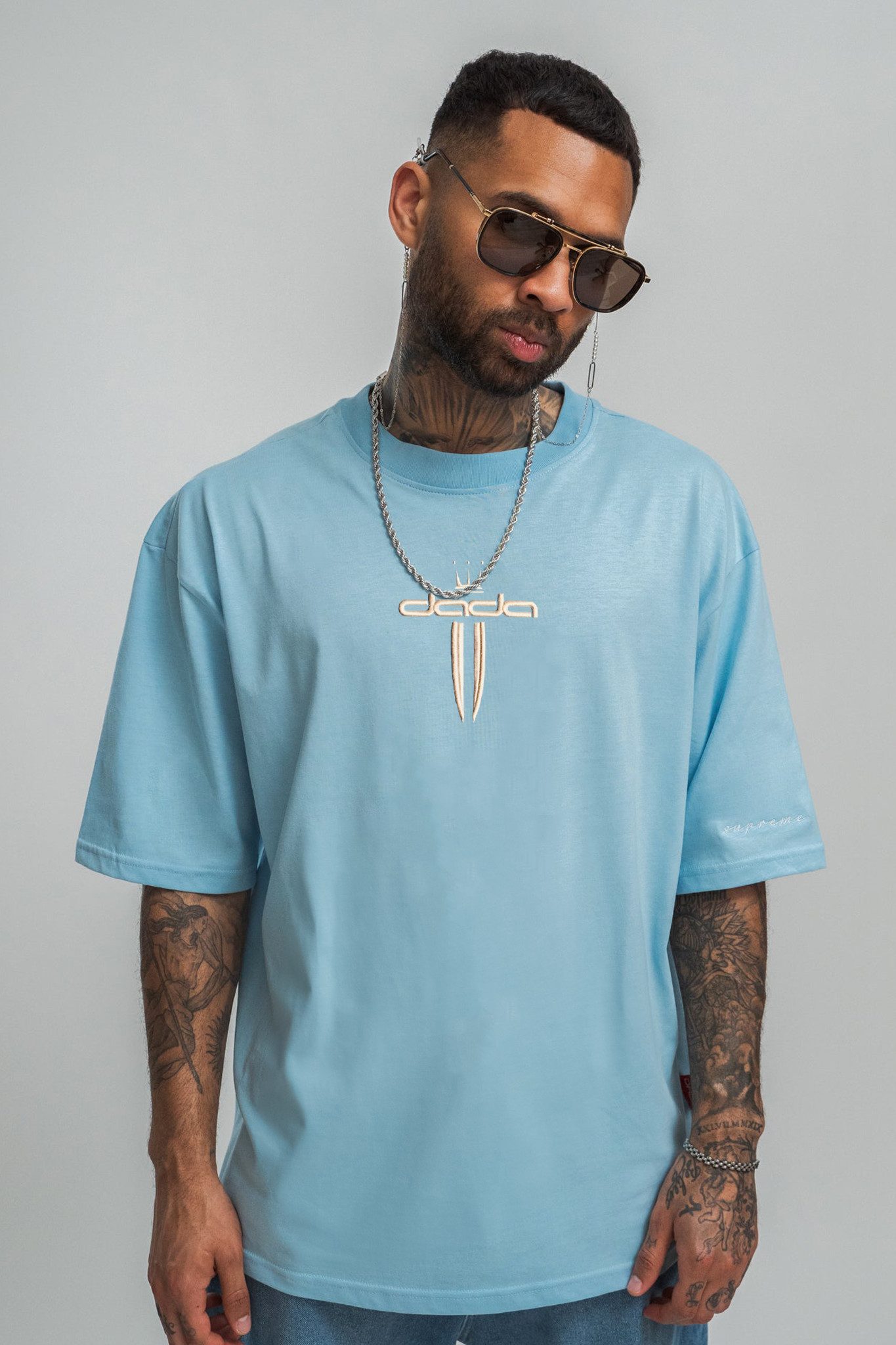 DADA Supreme T-Shirt Oversize mit Stickerei Frotee Logo günstig online kaufen