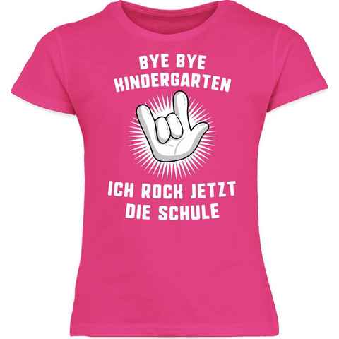 Shirtracer T-Shirt Bye Bye Kindergarten Ich rock jetzt die Schule Hand Einschulung Mädchen