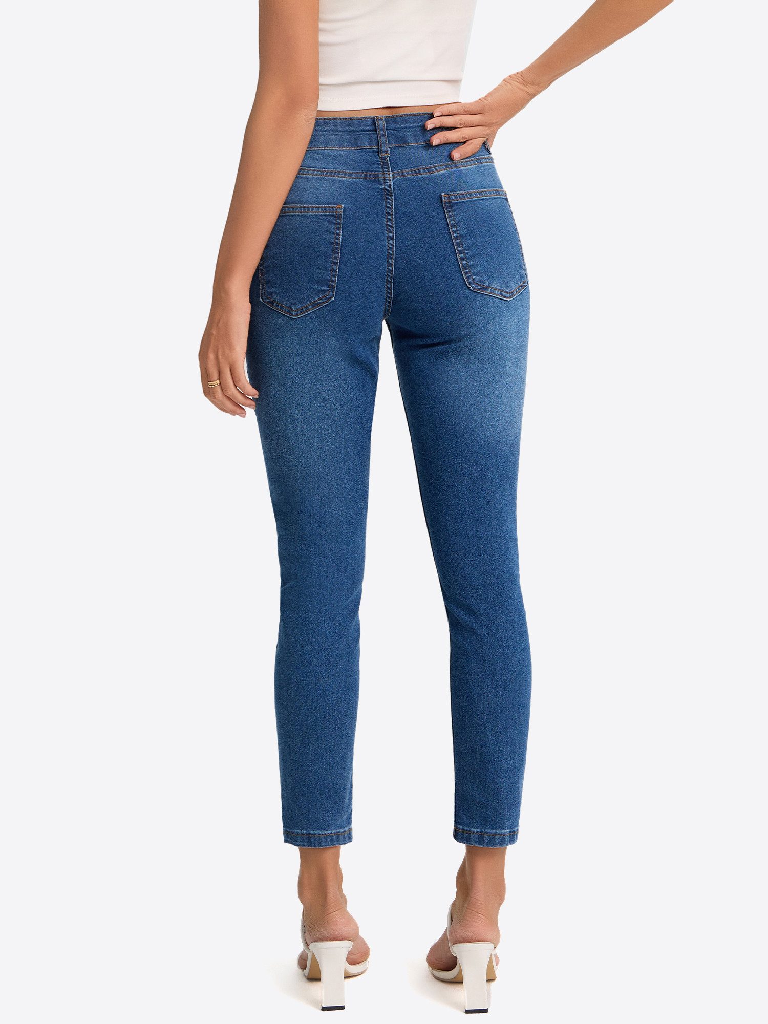 Imily Bela Slim-fit-Jeans Damen Skinny-Caprihose Jeans (Packung, 1-tlg., 1p günstig online kaufen