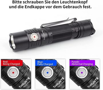 Thrunite LED Taschenlampe ThruNite TN12 PRO LED-Taschenlampe inkl. 18650 Akku, Sperren/Entsperrmodus verhindert unbeabsichtigtes aktivieren.