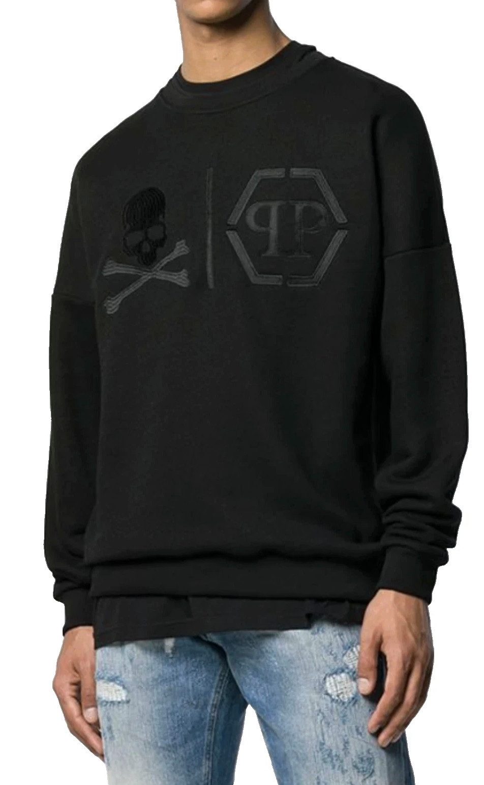 PHILIPP PLEIN Sweatshirt Sweater Skull Statement Logo Pullover Pulli Symbol günstig online kaufen